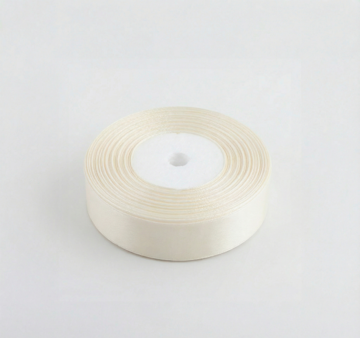 Satin Ribbon 25Mm 50Mtr Off White – Itsy Bitsy