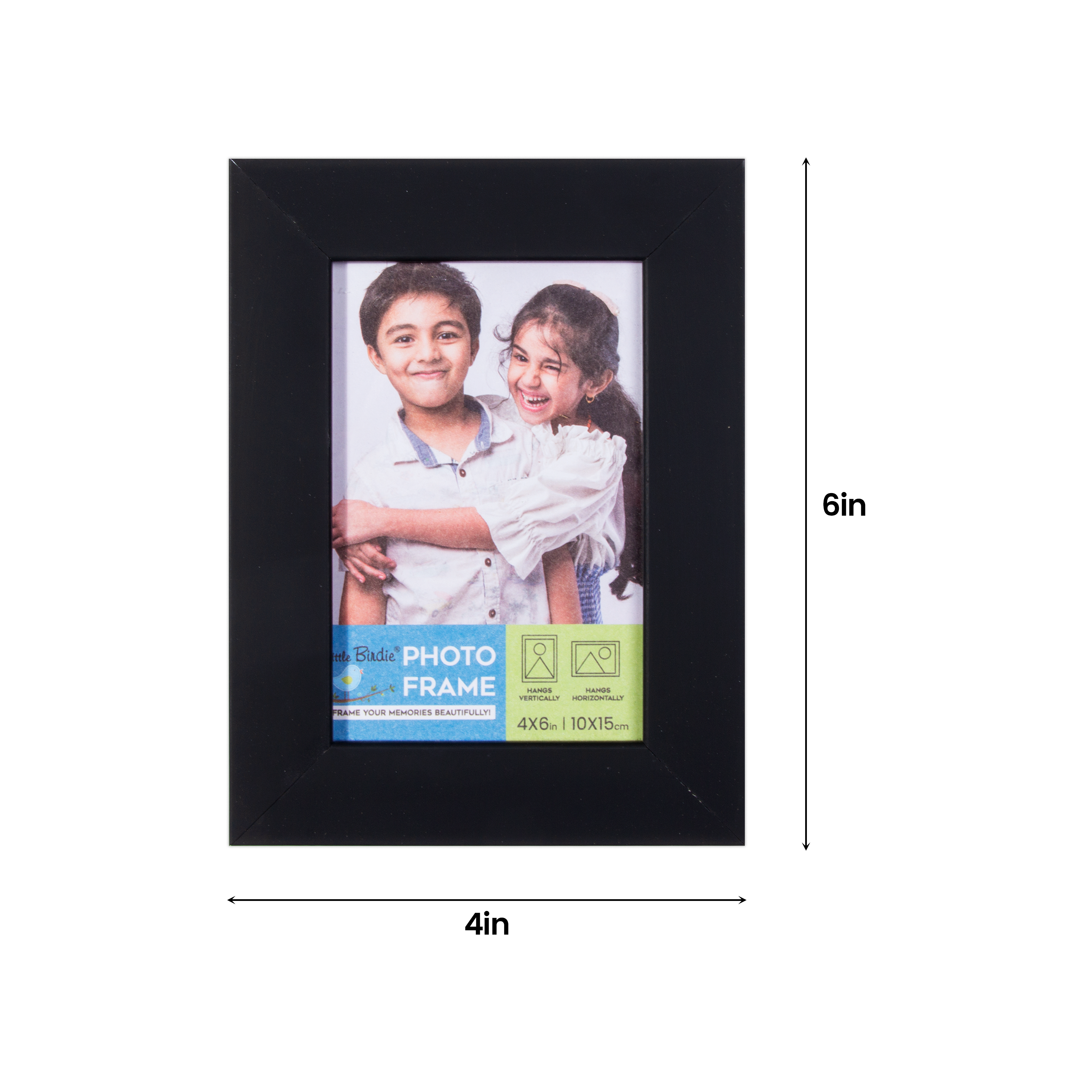 Table Top Photo Frame Matt Black 4 X 6Inch 1Pc