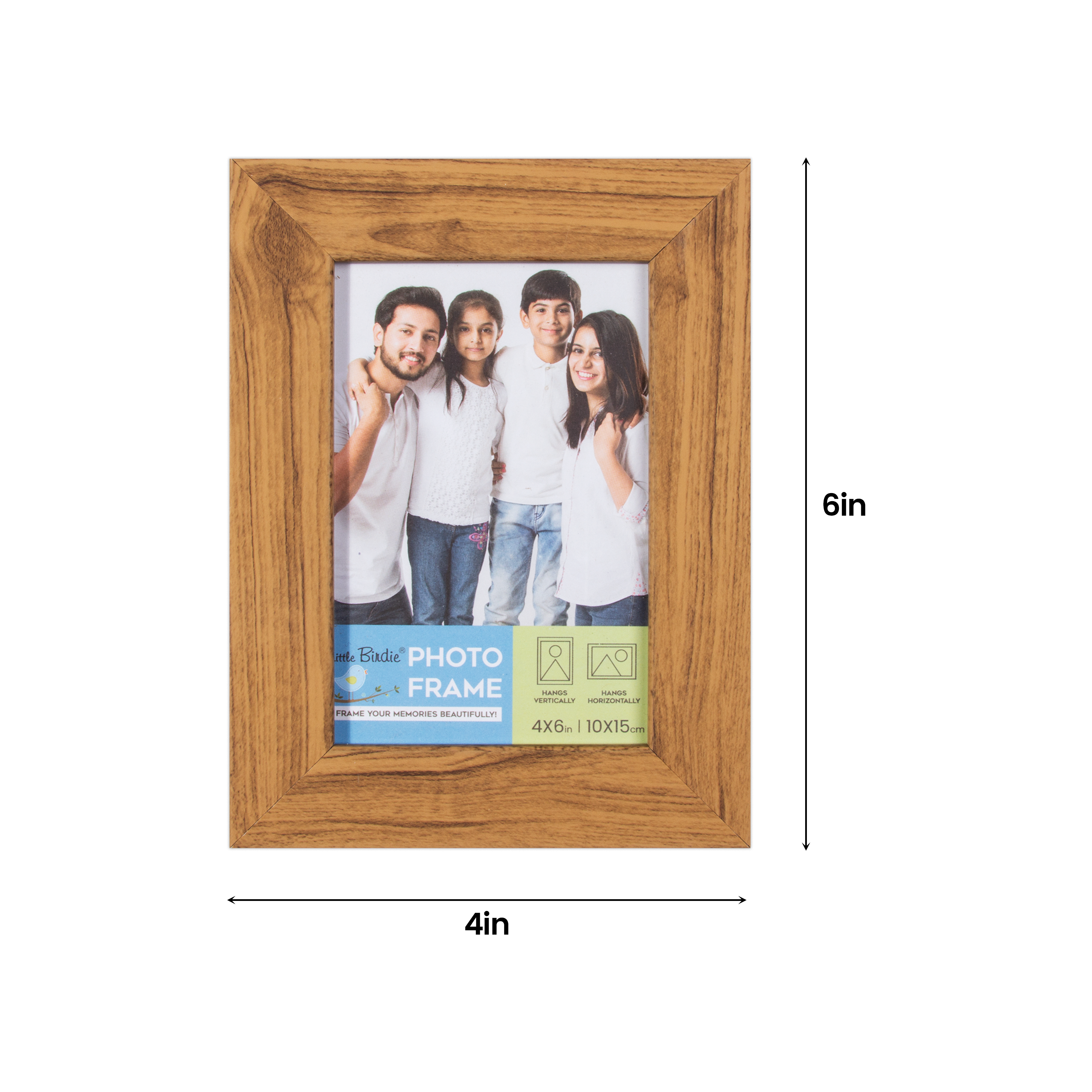 Table Top Photo Frame Teak 4 X 6Inch 1Pc