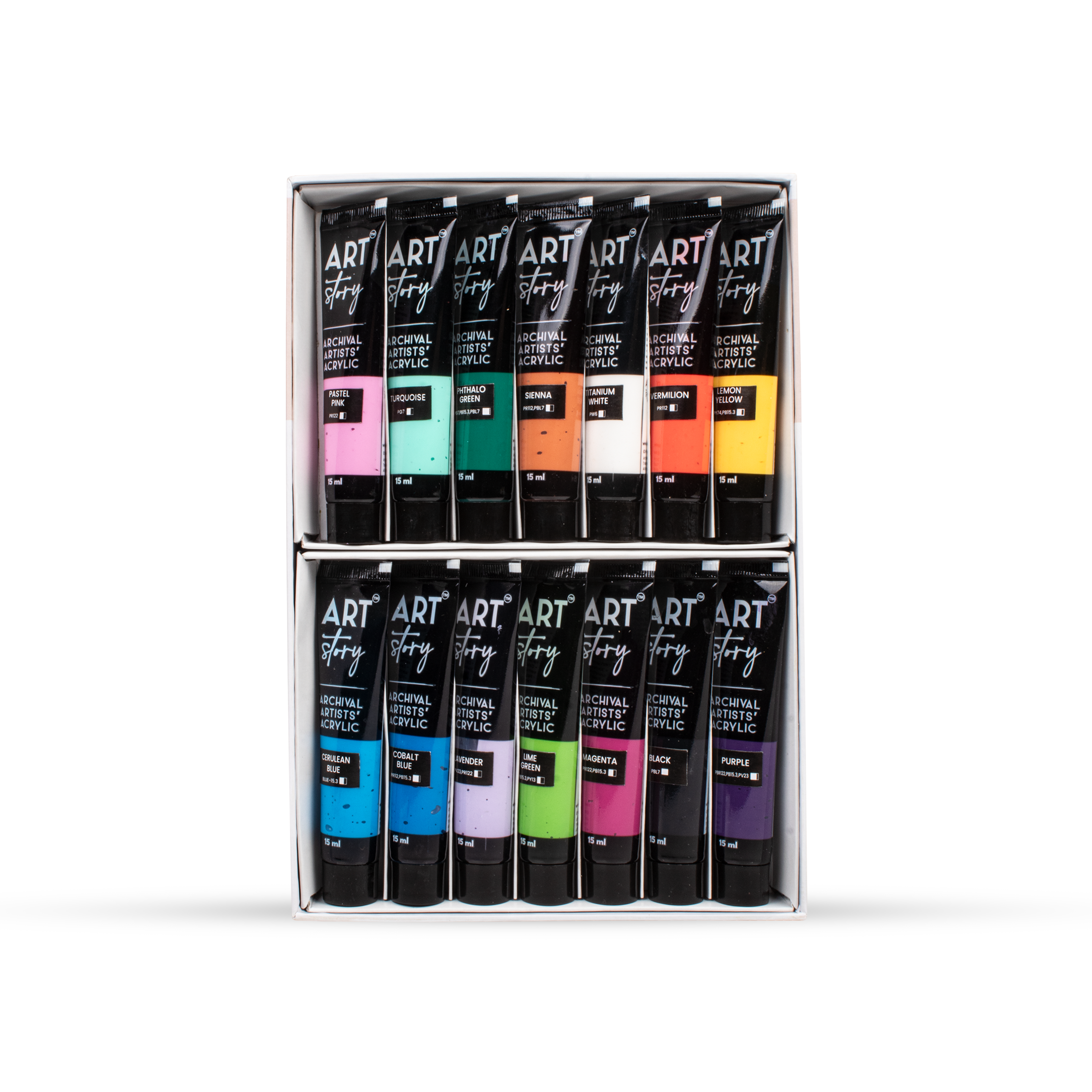 Artists Acrylic Colour Set 14 Colors X 15ml each