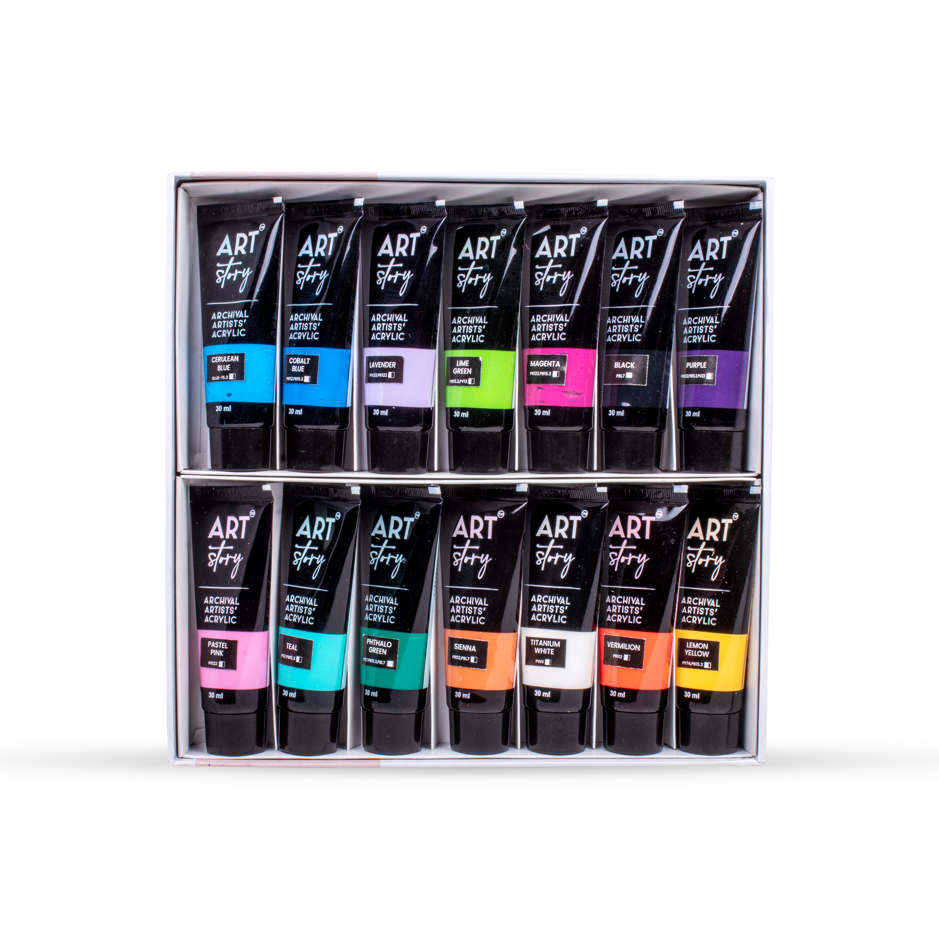 Artists Acrylic Colour Set 14 Colors X 30ml each