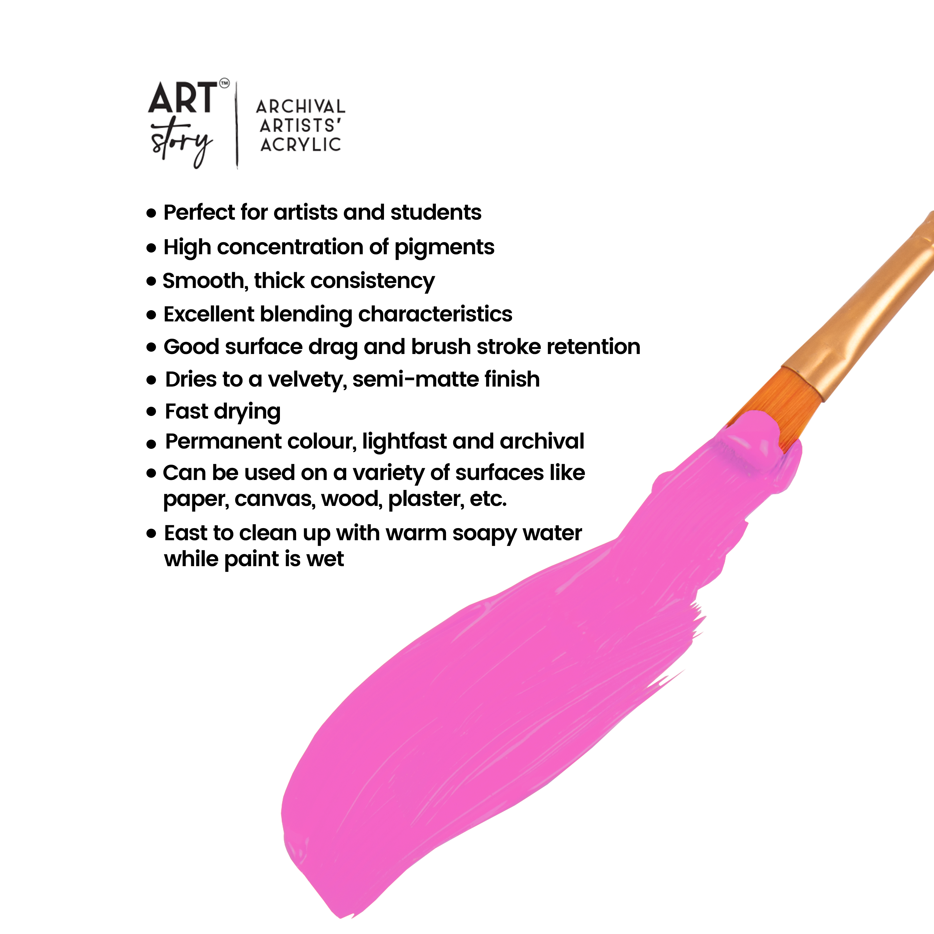 Artists Acrylic Colour Hot Pink 30ml Tube