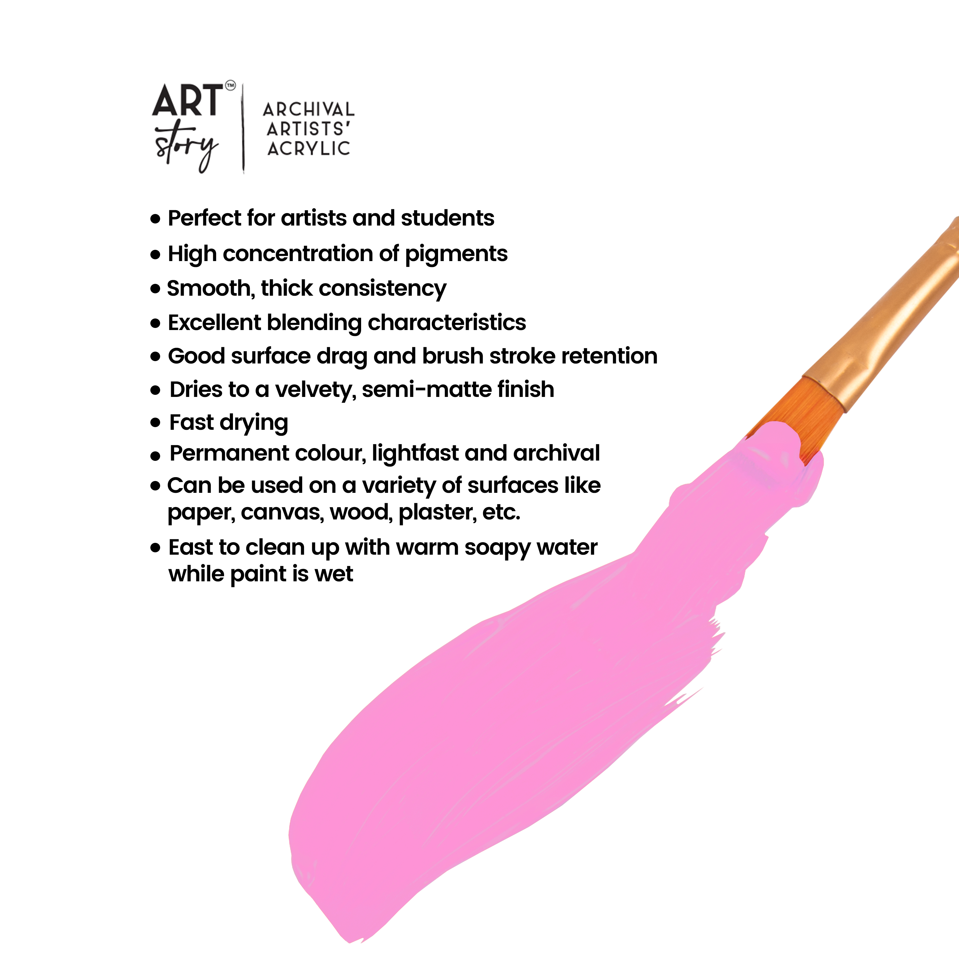 Artists Acrylic Colour Pastel Pink 30ml Tube