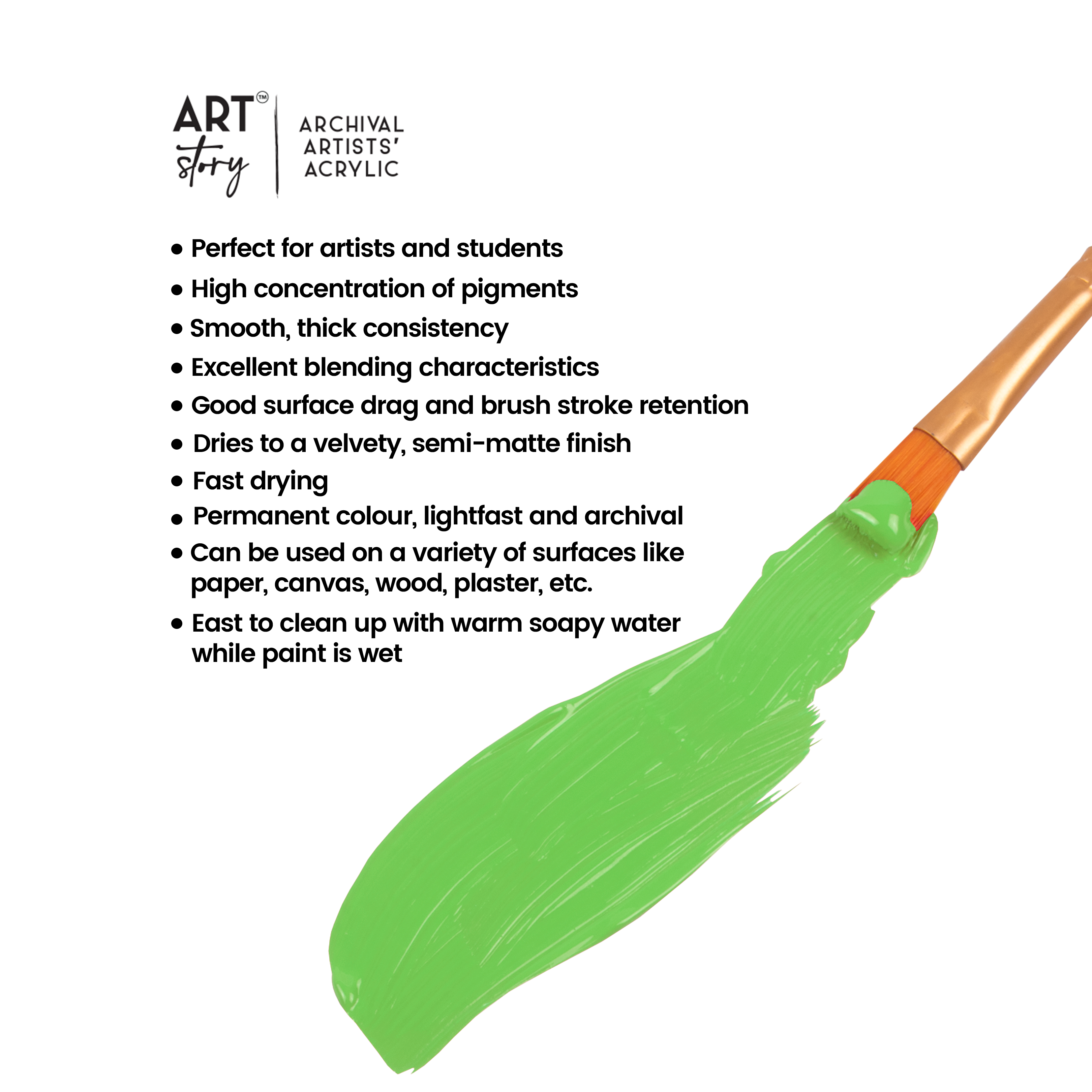 Artists Acrylic Colour Lime Green 30ml Tube