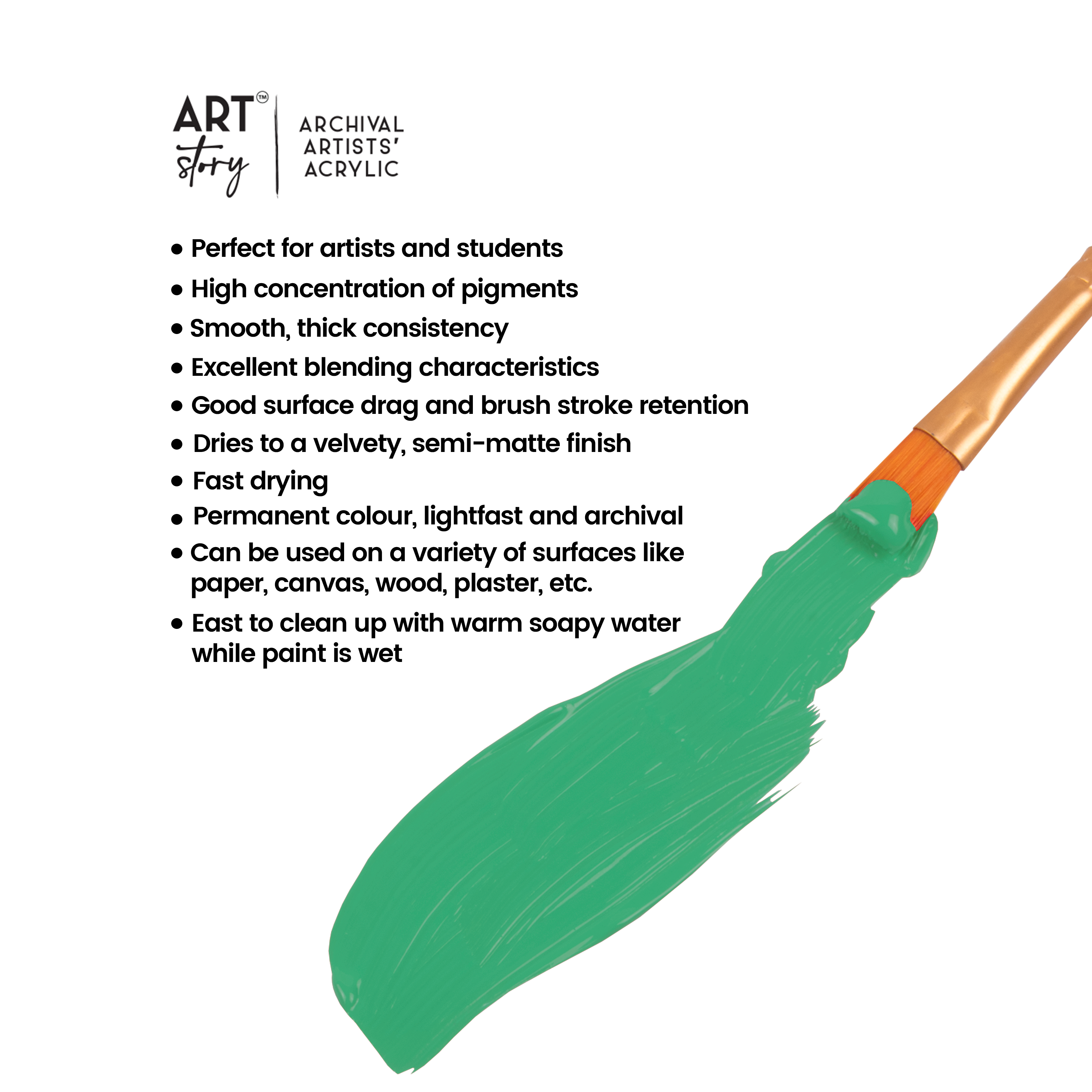 Artists Acrylic Colour Emerald Green 30ml Tube