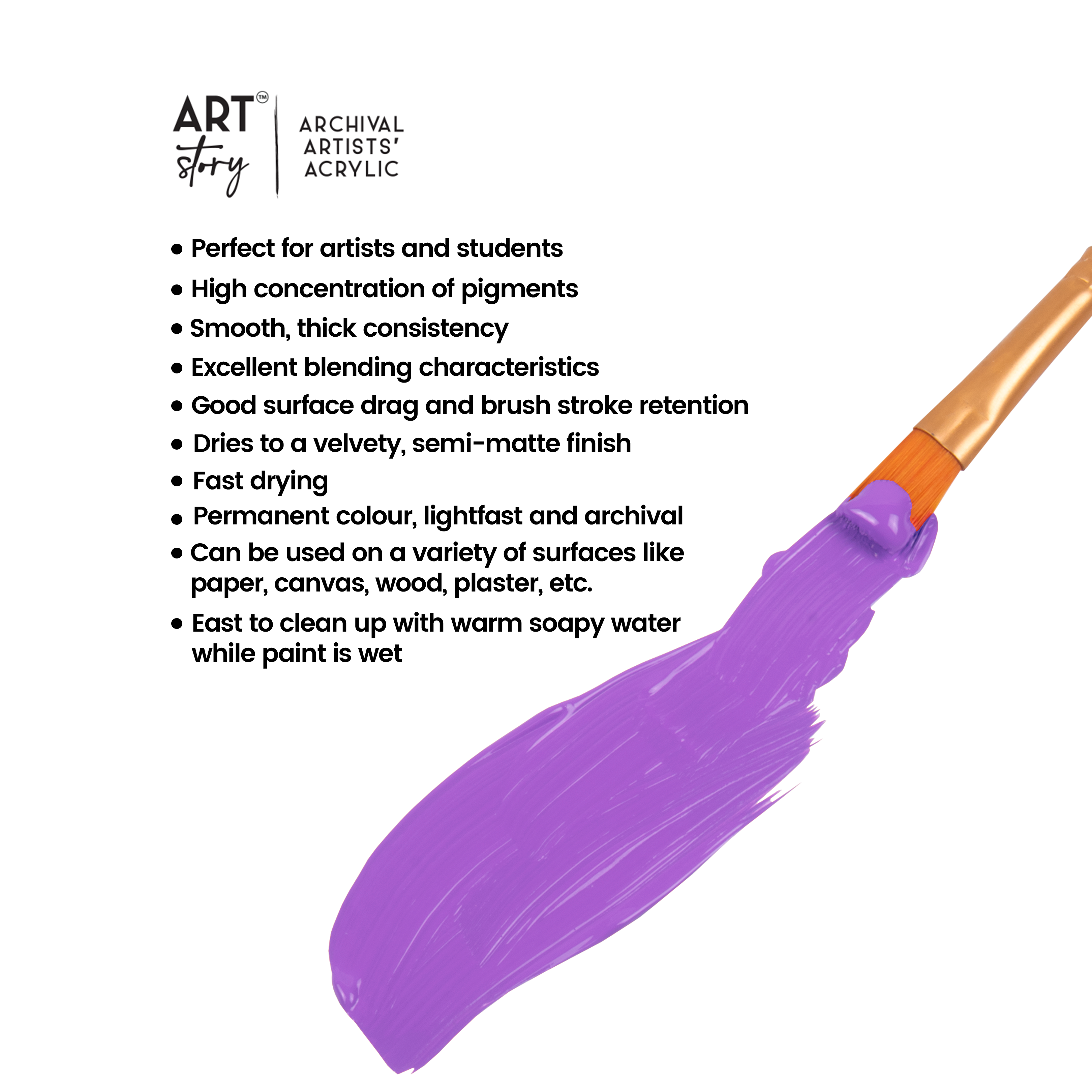 Artists Acrylic Colour Purple 30ml Tube