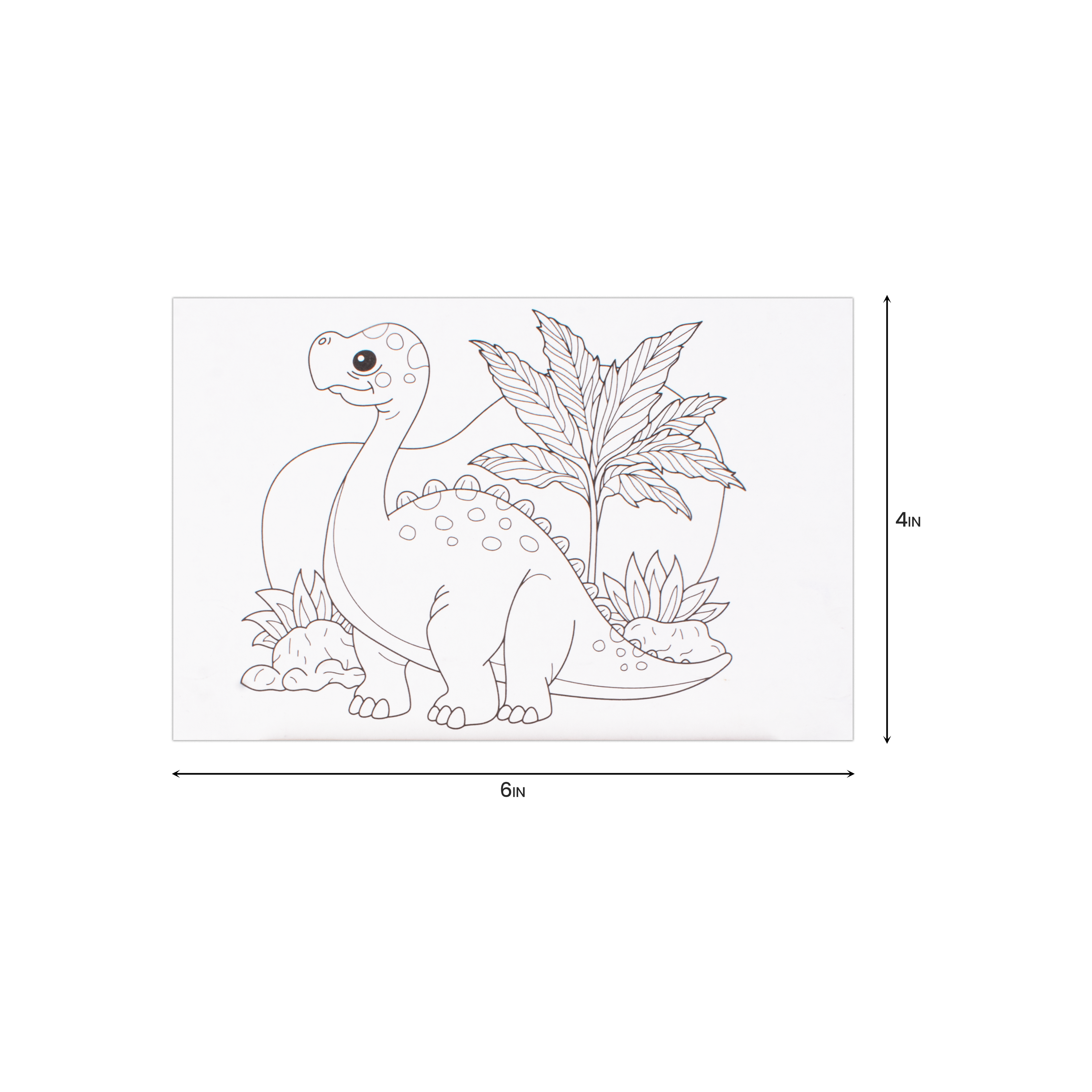 Paintable Pre-Printed Panel with Easel & Paints- Dinosaur, Approx 4in x 6in, Easel size 11cm, 1pc