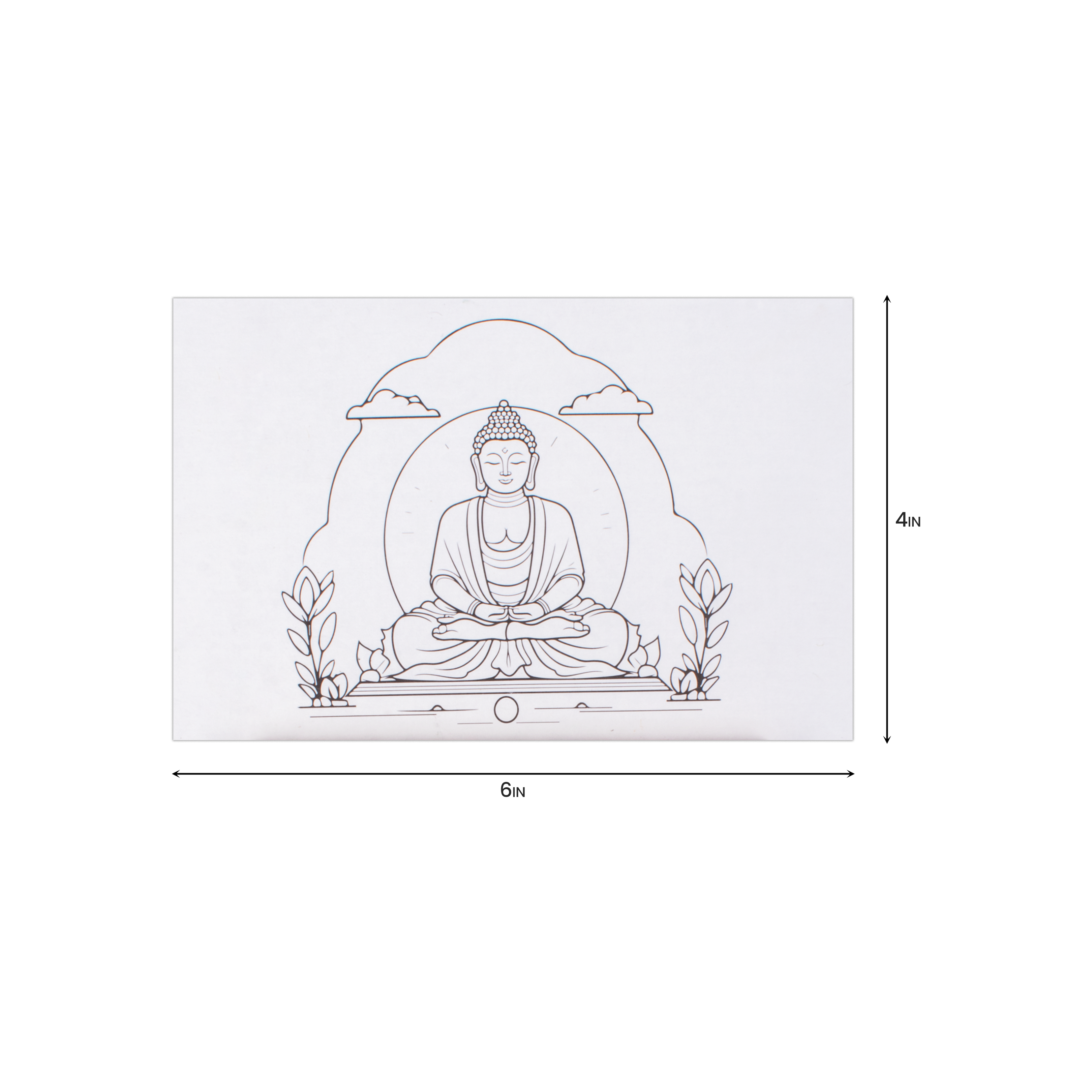 Paintable Pre-Printed Panel with Easel & Paints - Buddha, Approx 4in x 6in, Easel size 11cm, 1pc