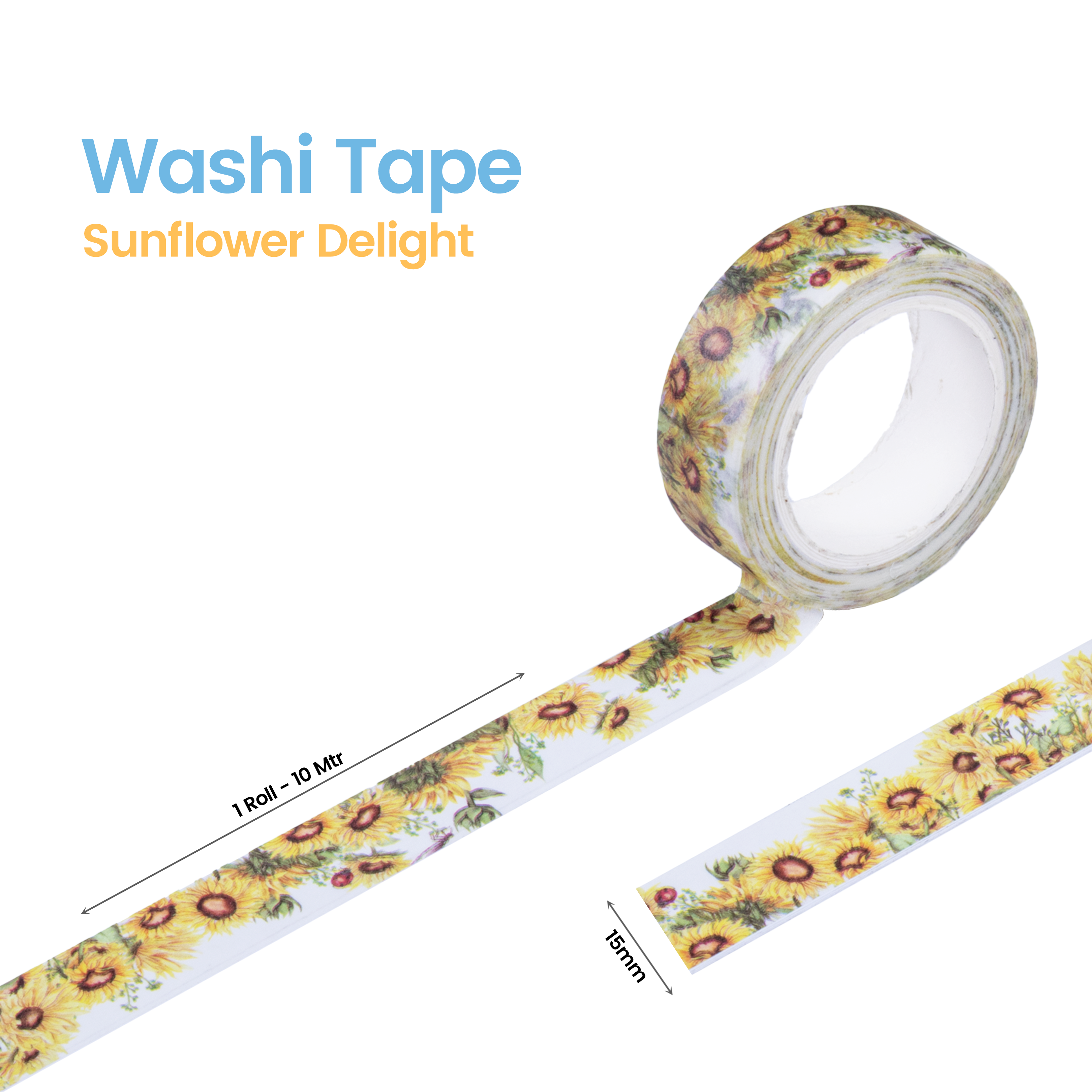 Washi Tape Sunflower Delight 15Mmx10Mtr 1Pc