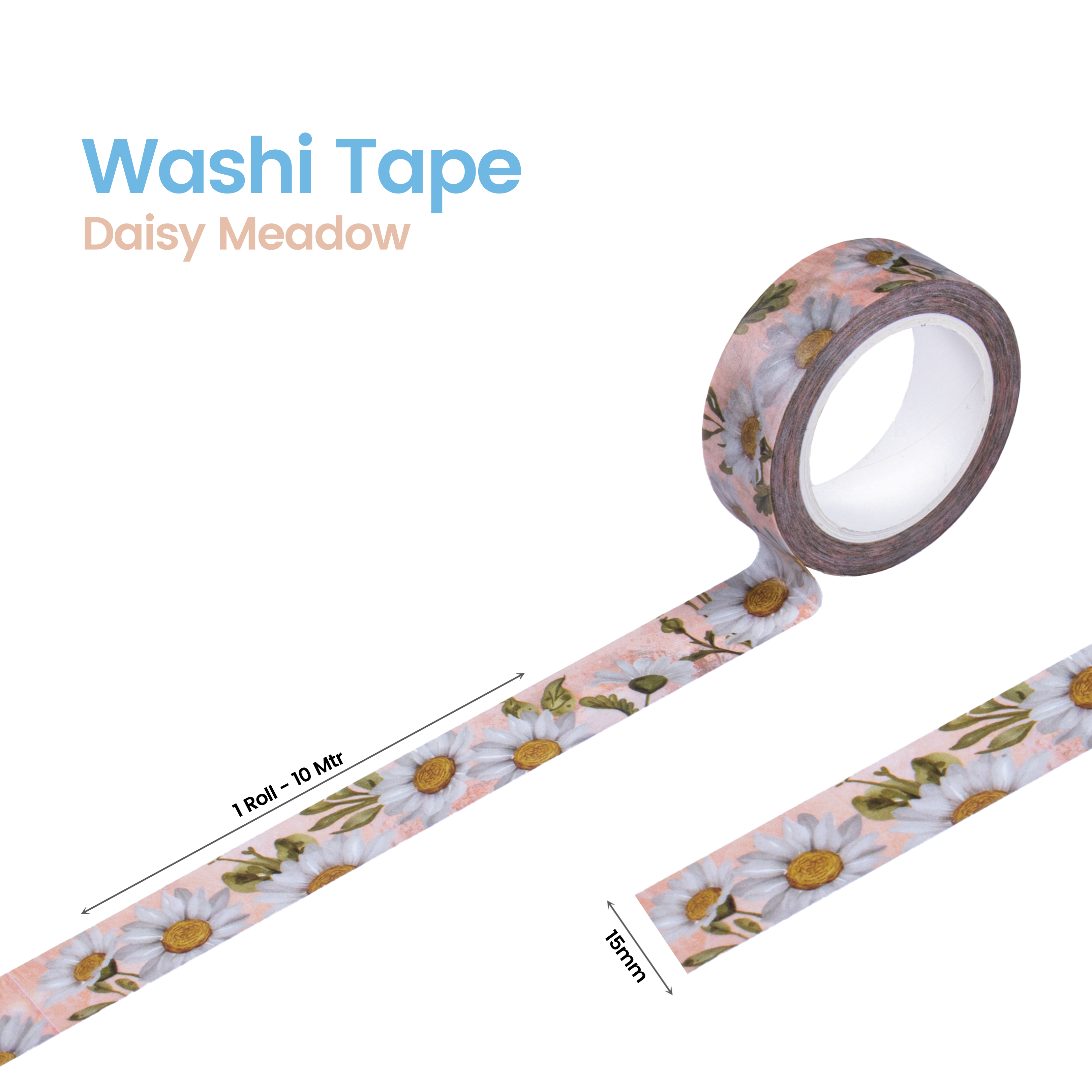 Washi Tape Daisy Meadow 15Mmx10Mtr 1Pc