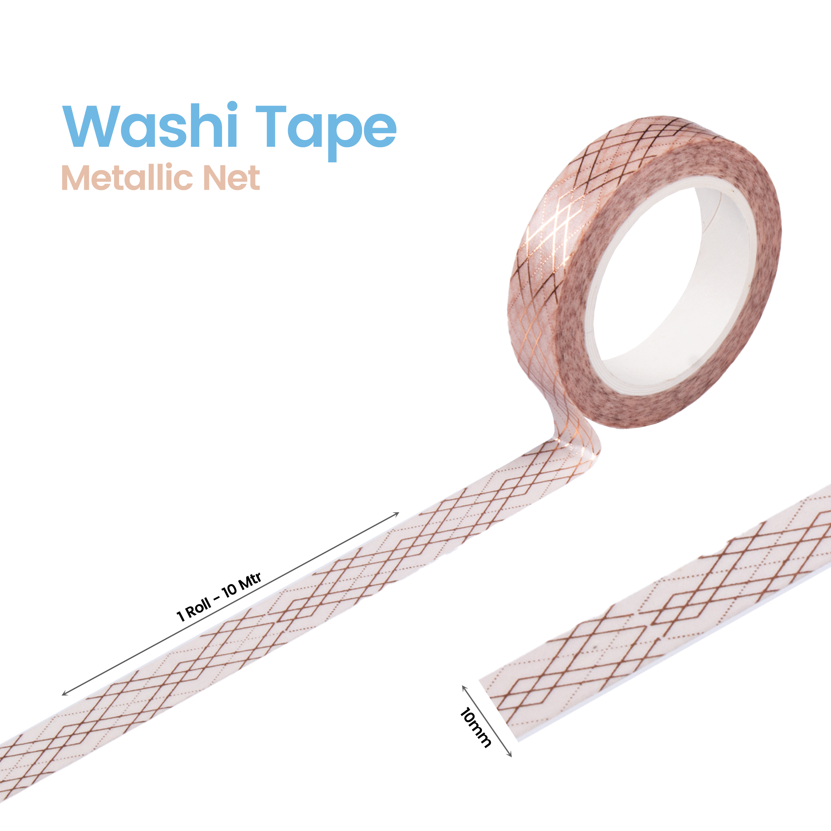 Washi Tape Metallic Net 10Mmx10Mtr 1Pc