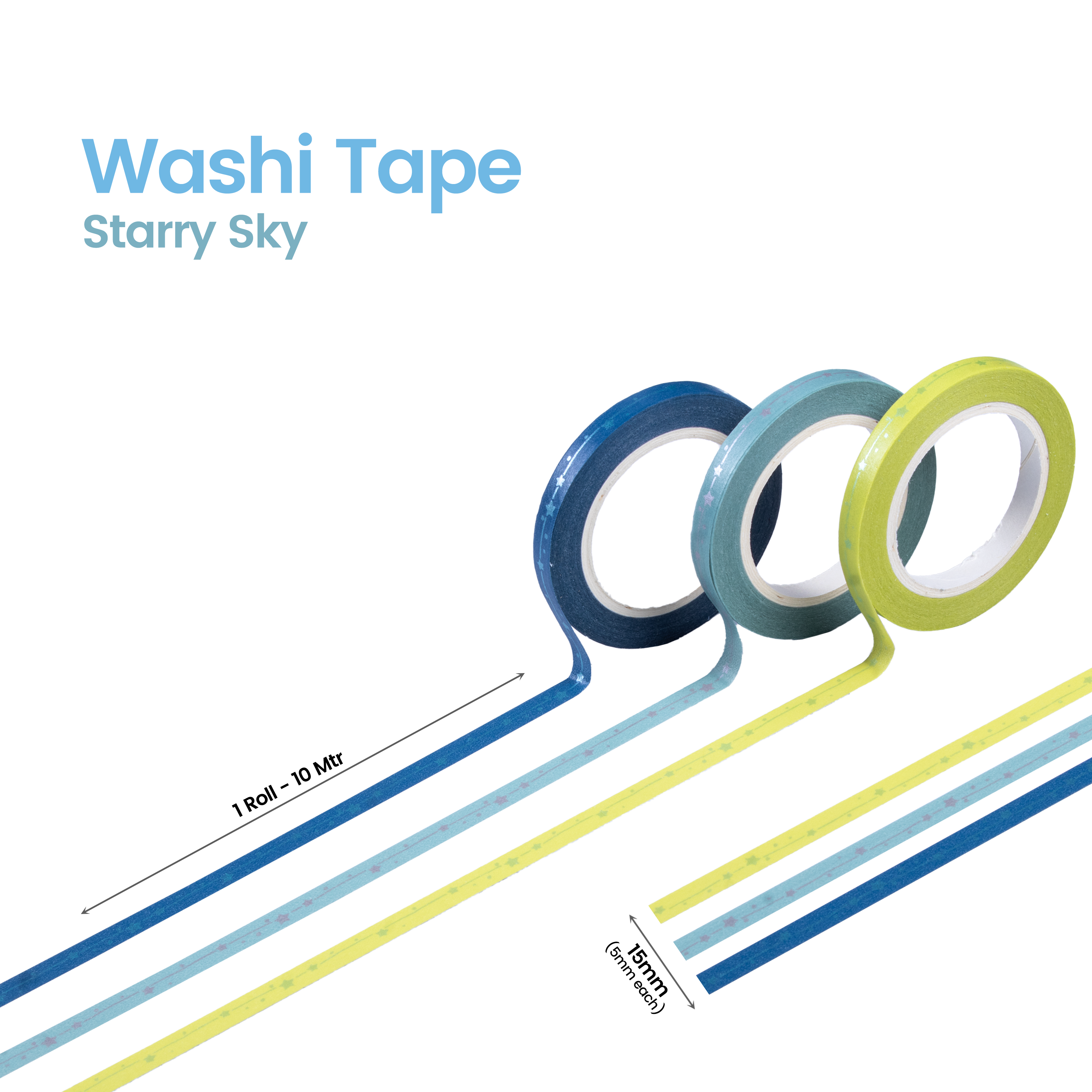 Washi Tape Starry Sky 5Mmx10Mtr 1Pc