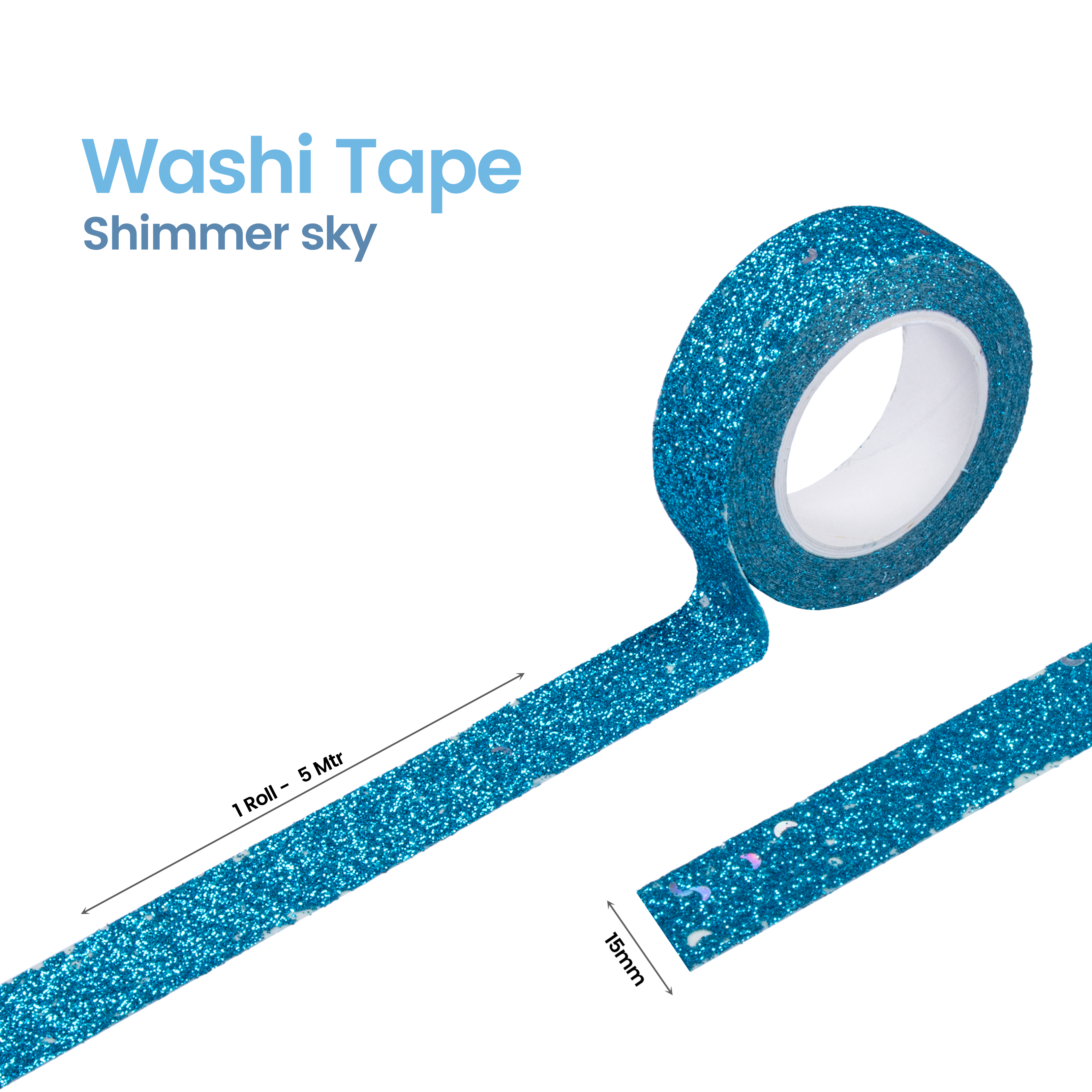 Washi Tape Shimmer Sky 15Mmx5Mtr 1Pc