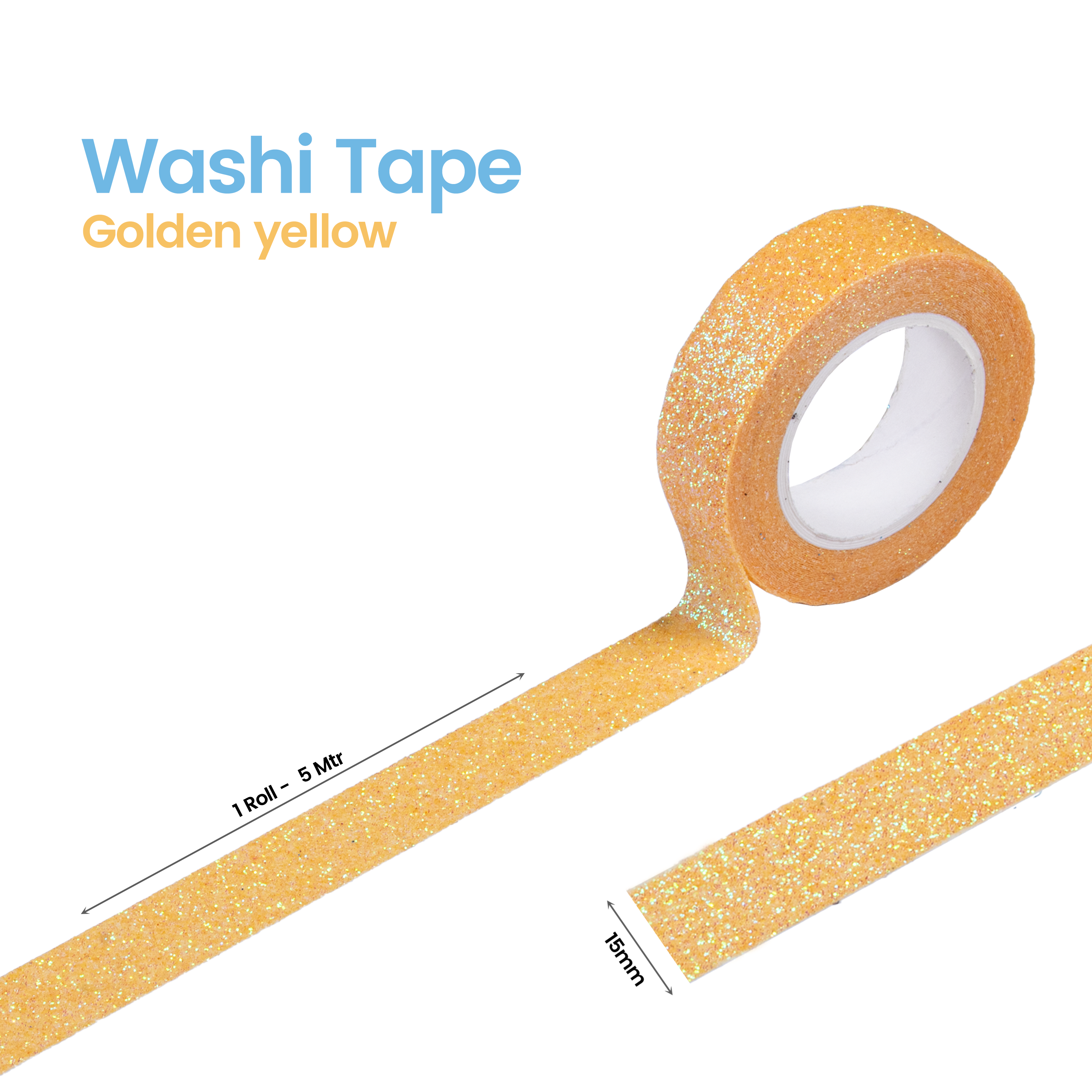 Washi Tape Golden Yellow 15Mmx5Mtr 1Pc