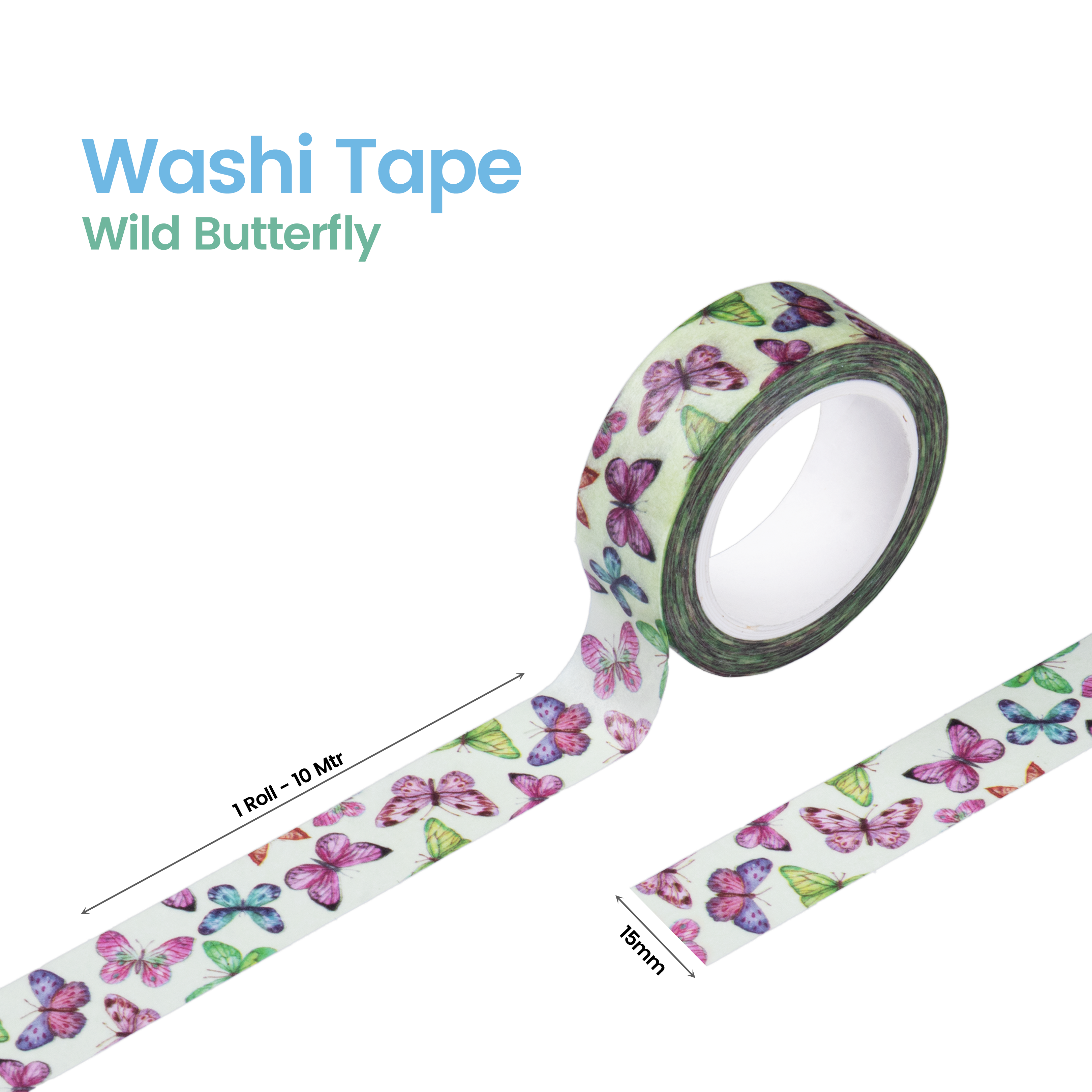 Washi Tape Wild Butterfly 15Mmx10Mtr 1Pc