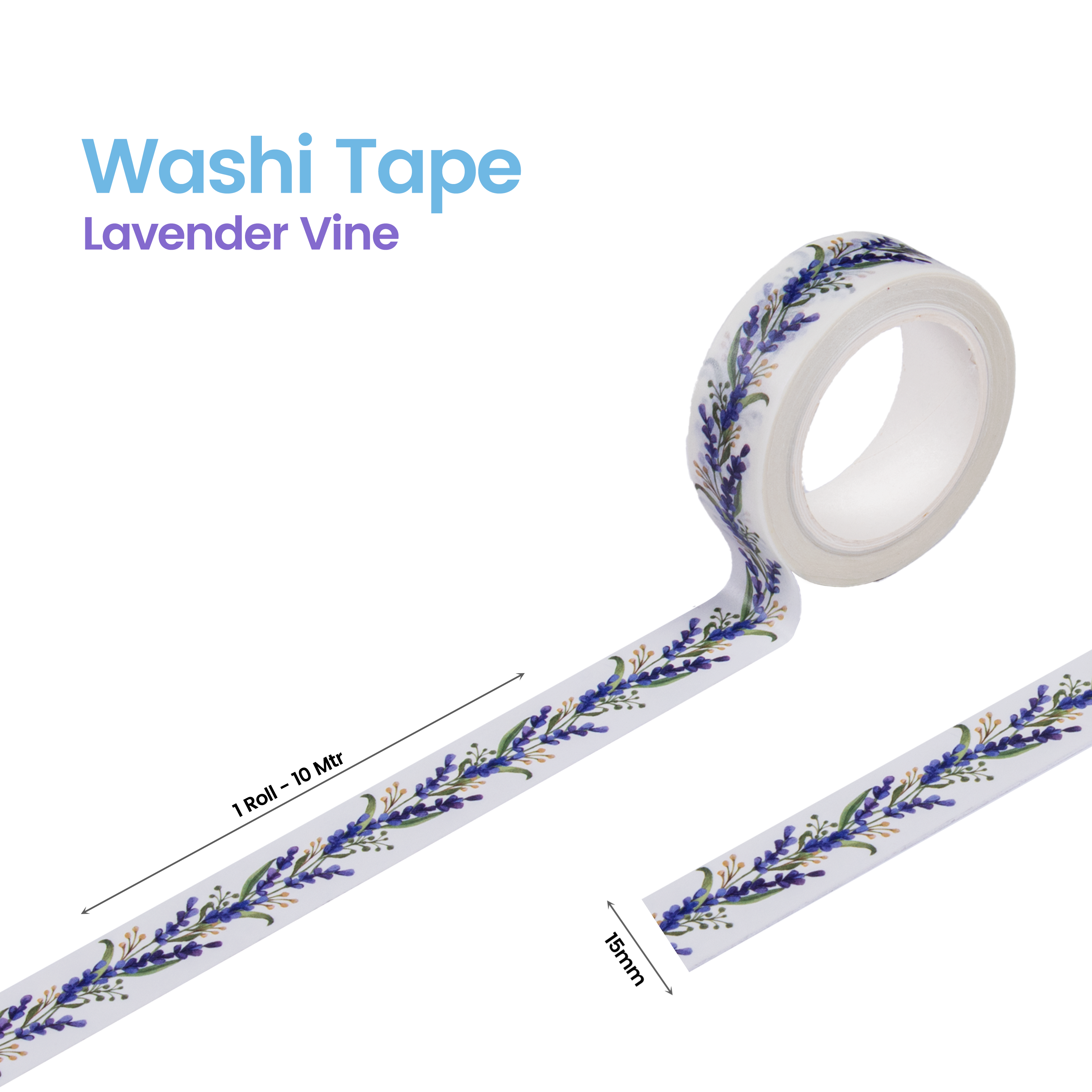 Washi Tape Lavender Vine 15Mmx10Mtr 1Pc