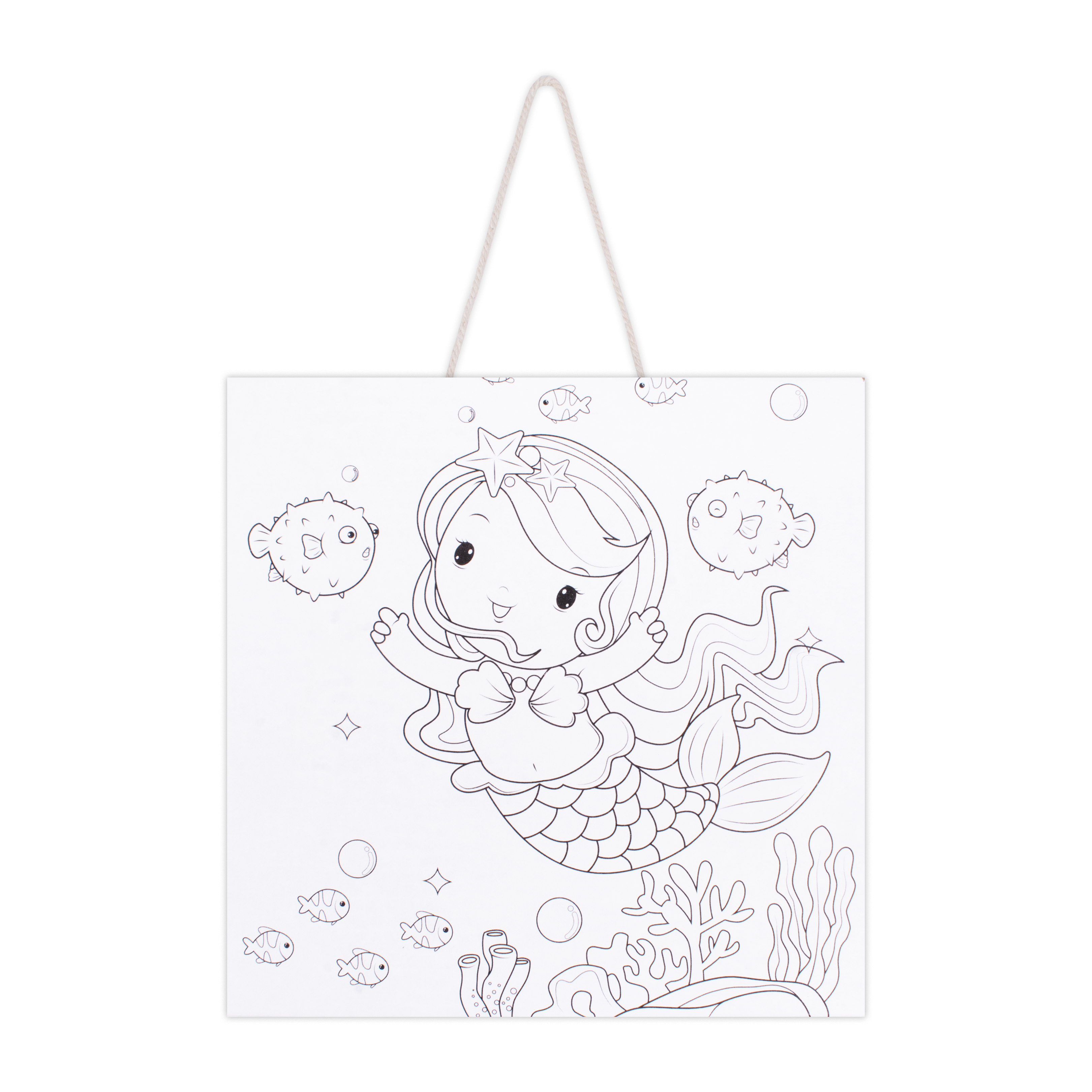 Paintable Pre-Printed Panel Friendly Mermaid L5 XW5 X H1inch 1pc