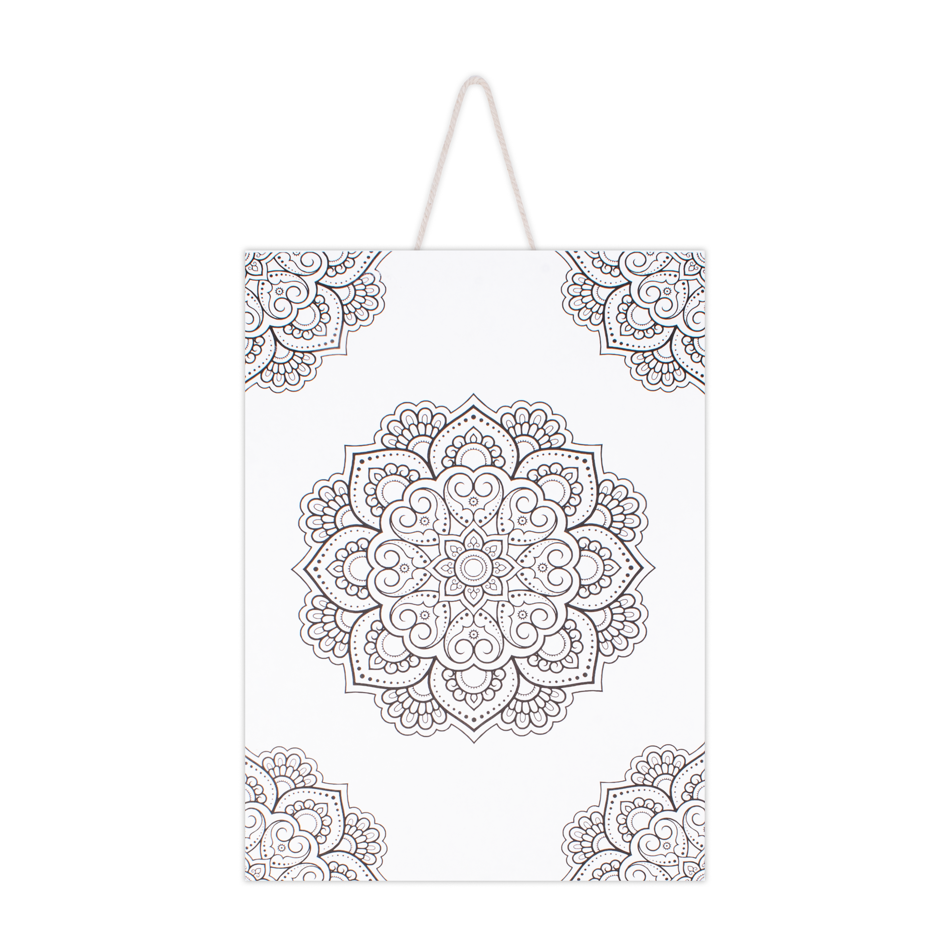 Paintable Pre-Printed Panel Mandala Elegance Approx L12 XW8.5 X H1inch 1pc