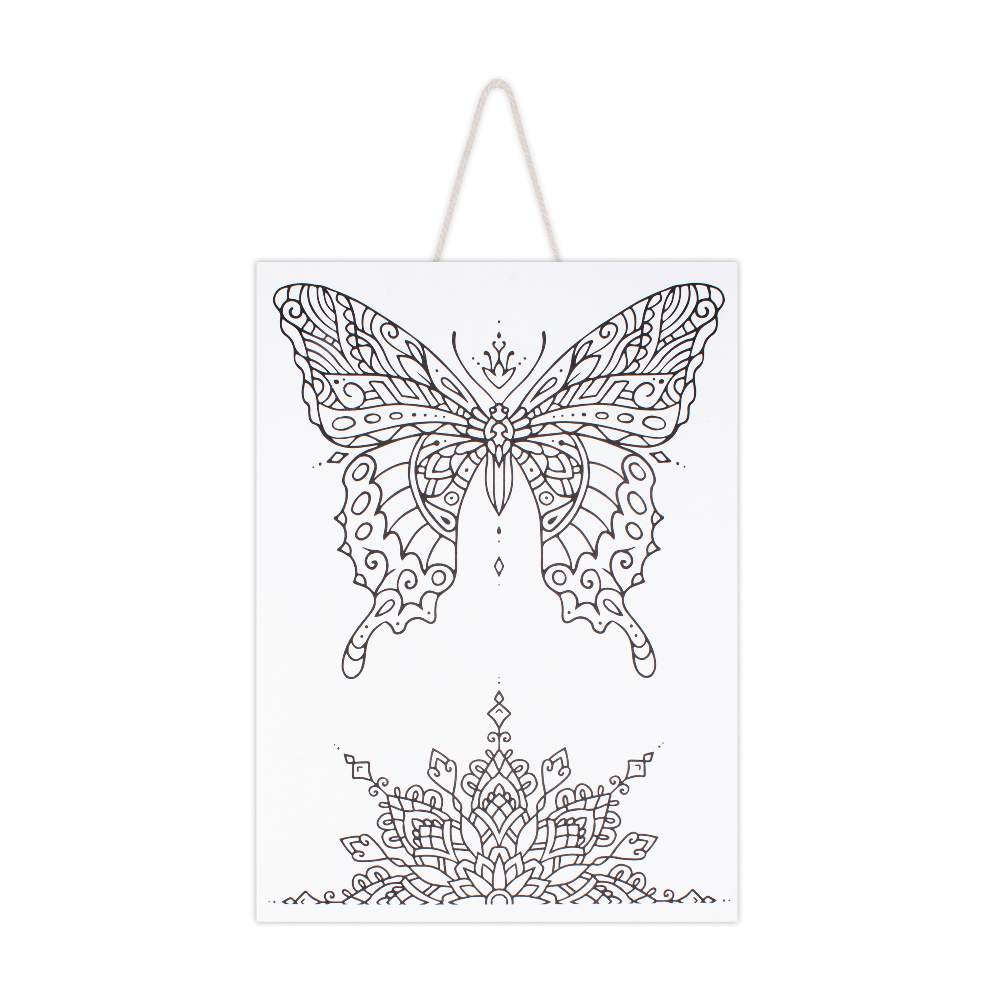 Paintable Pre-Printed Panel Ornate Butterfly Approx L12 XW8.5 X H1inch 1pc