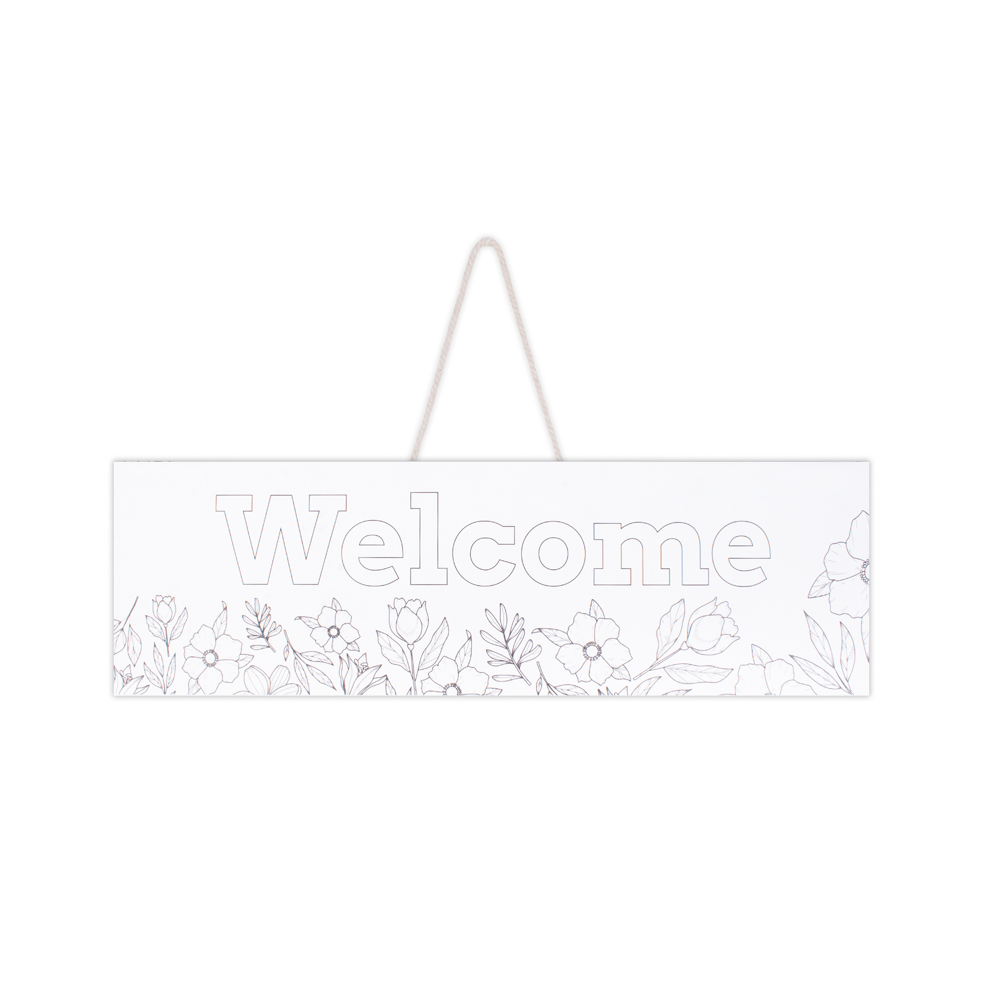 Paintable Pre-Printed Panel Welcome Approx L14 XW4 X H1inch 1pc