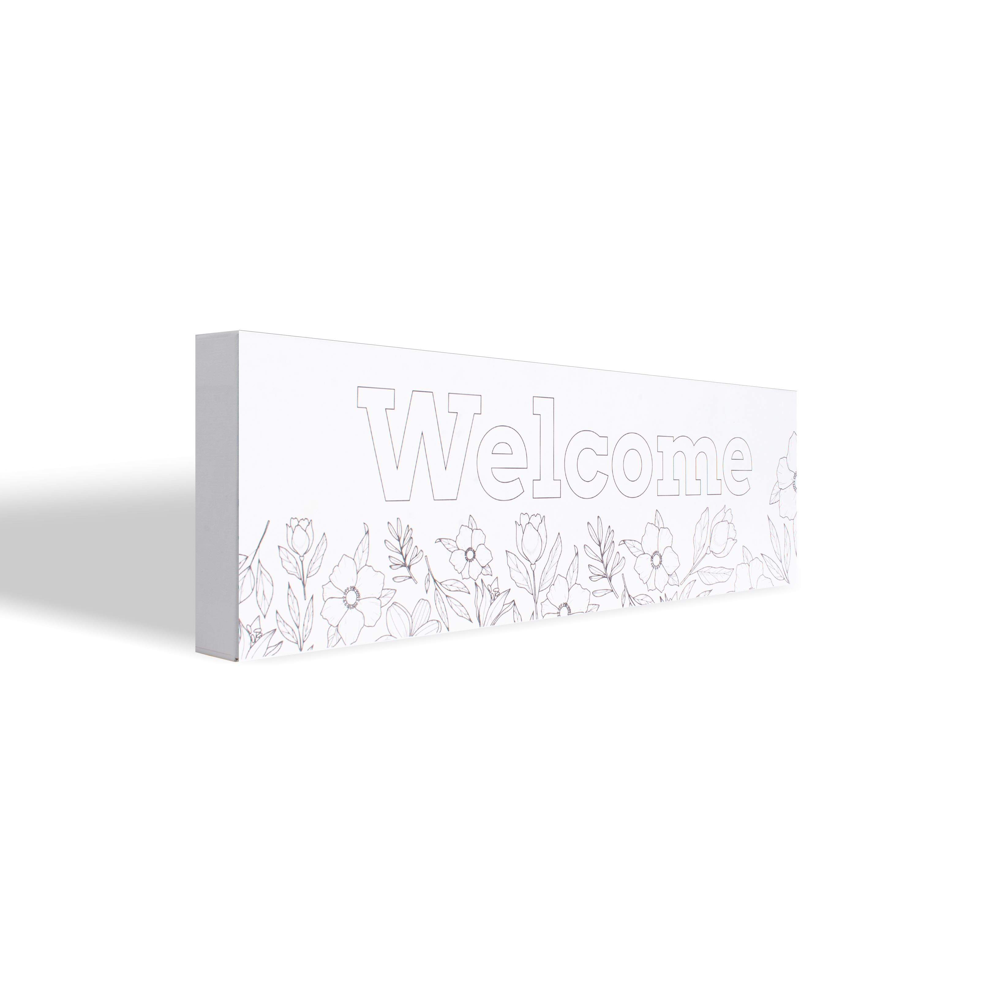 Paintable Pre-Printed Panel Welcome Approx L14 XW4 X H1inch 1pc