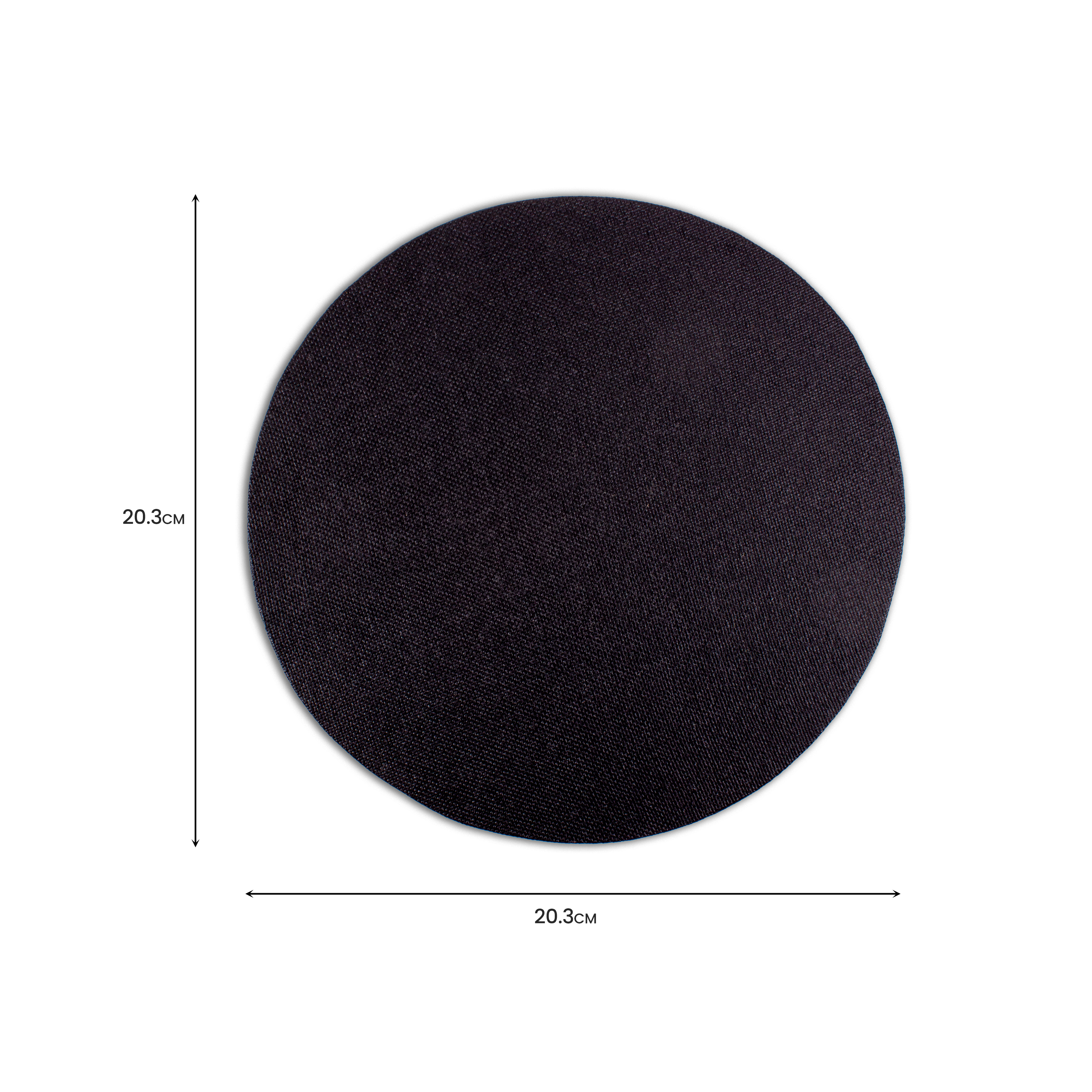 Stretched Canvas Round Black 22mm 8inch Dia 1pc