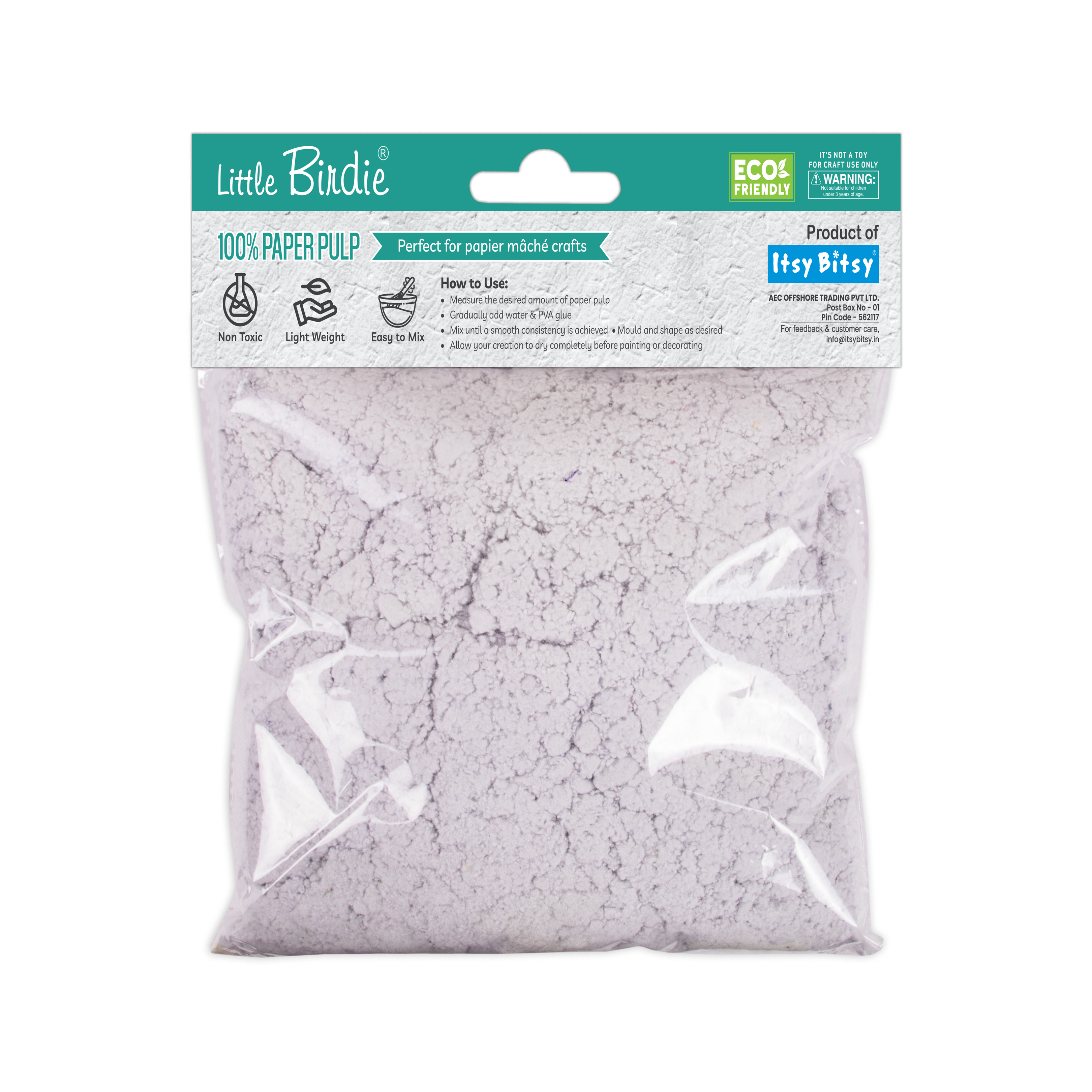 Paper Pulp for Papier Mache Crafts - White, 100gms