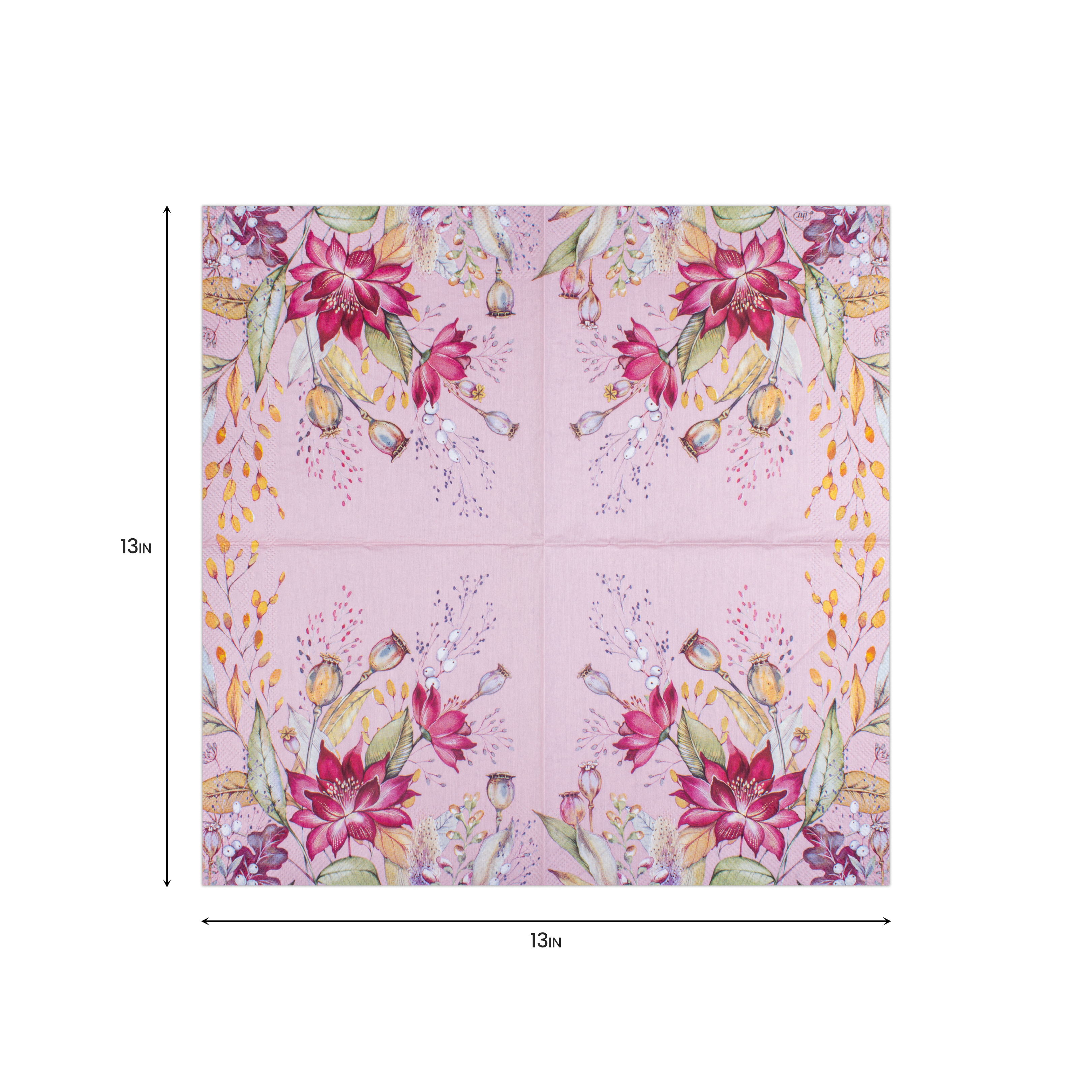 Decoupage Napkin Lily Poppy - Pink 13in X 13inch 3 Ply 1pc