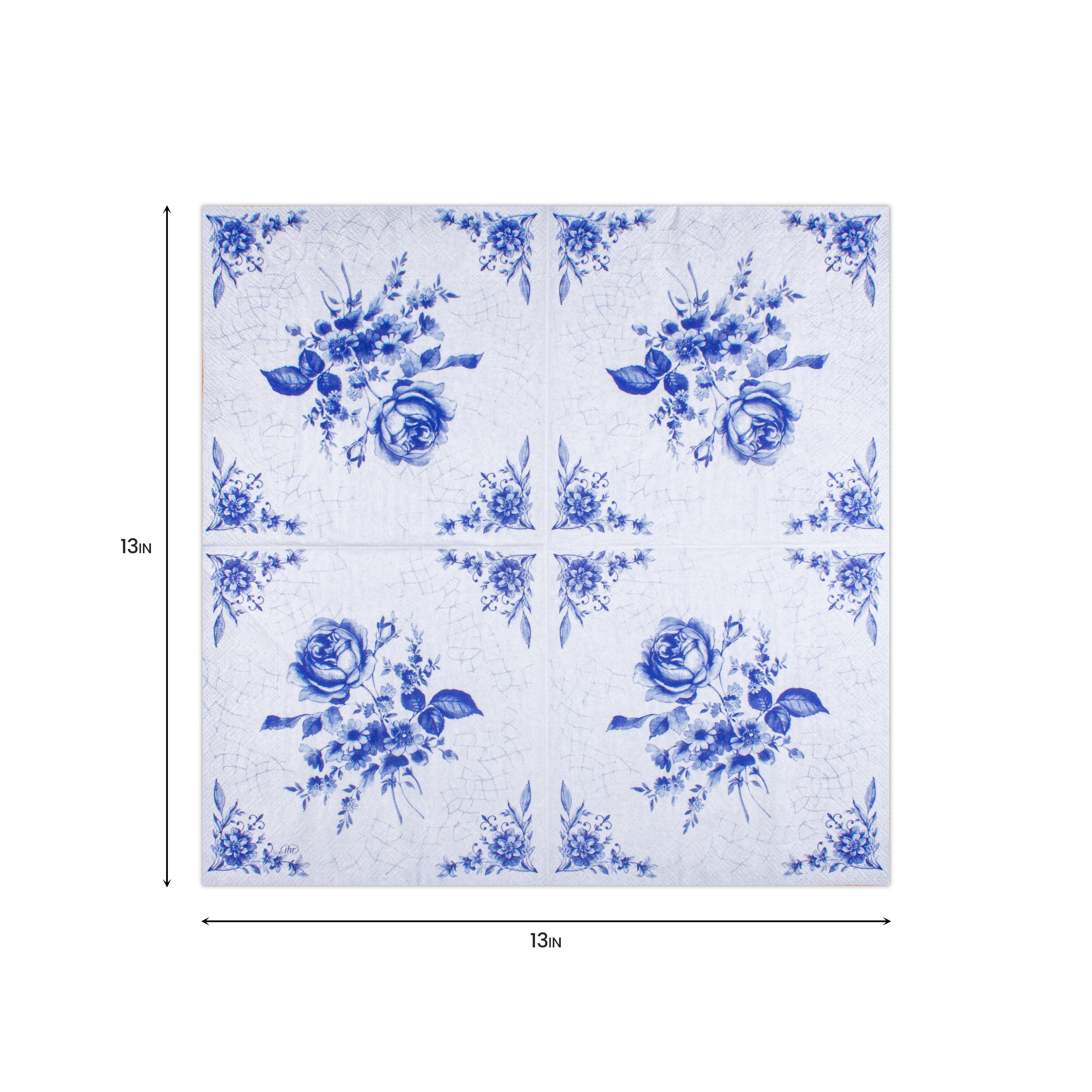 Decoupage Napkin Azure Rose 13in X 13in 3 Ply 1pc