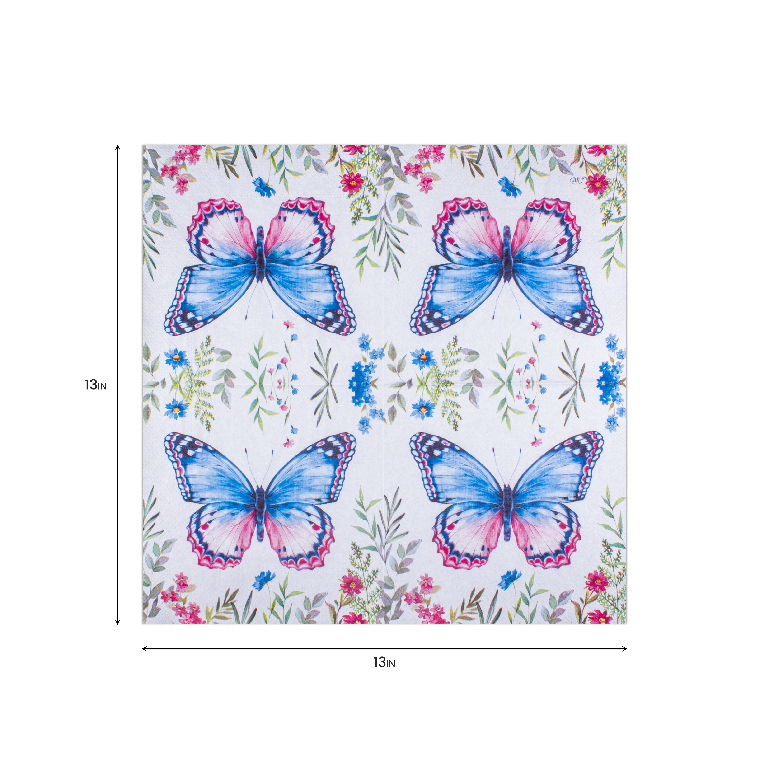 Decoupage Napkin Azure Butterfly 13in X 13in 3 Ply 1pc