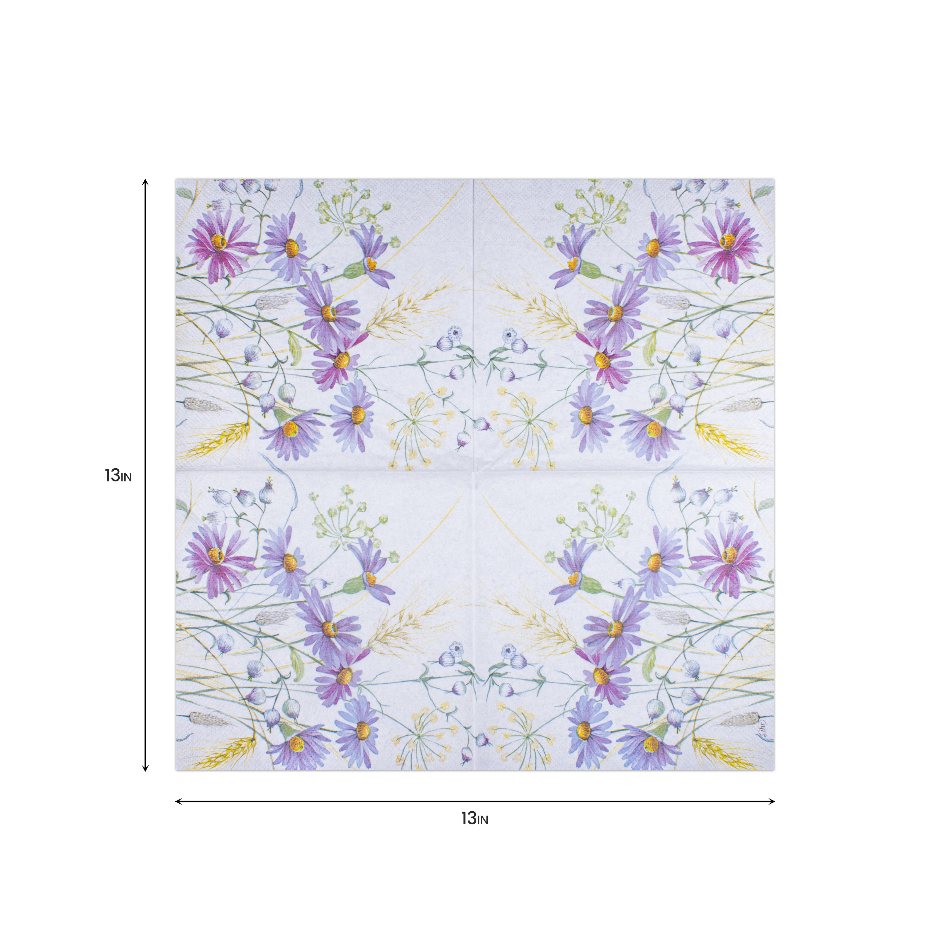 Decoupage Napkin Purple Daisy 13in X 13in 3 Ply 1pc