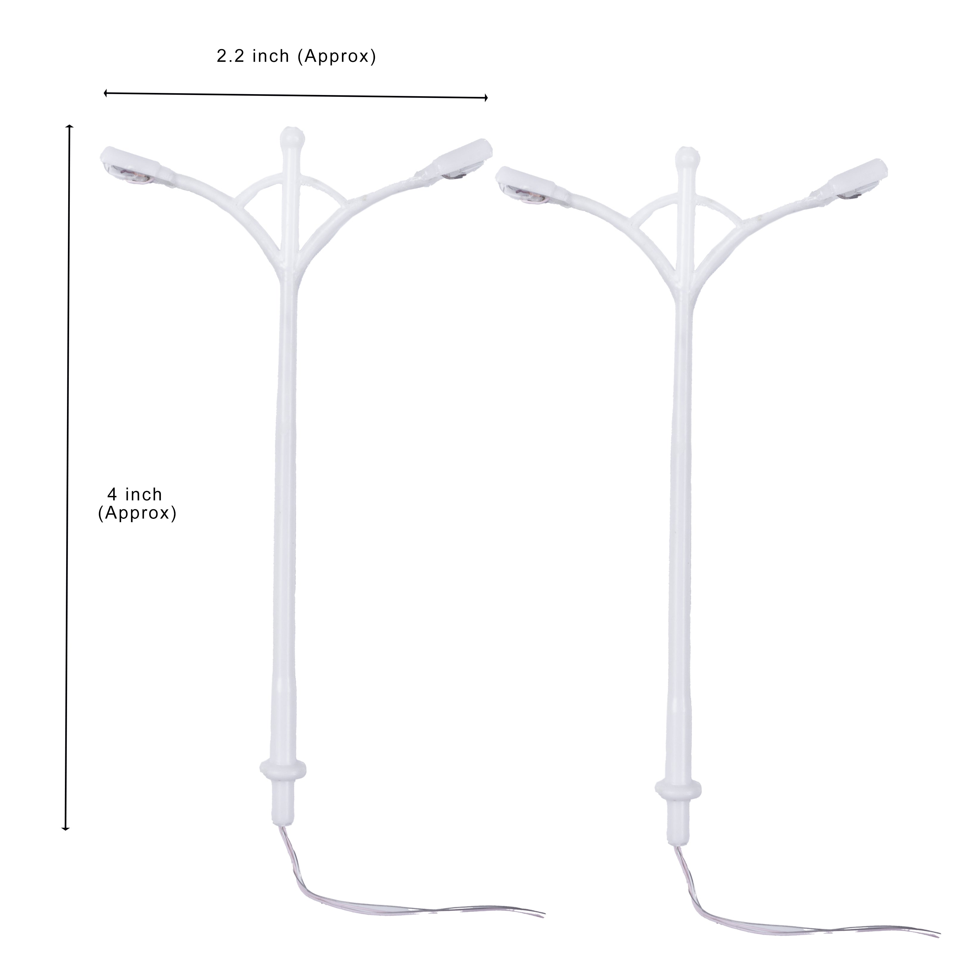 Miniature Illuminated Street Light Double Side 6V H100mm 2pc