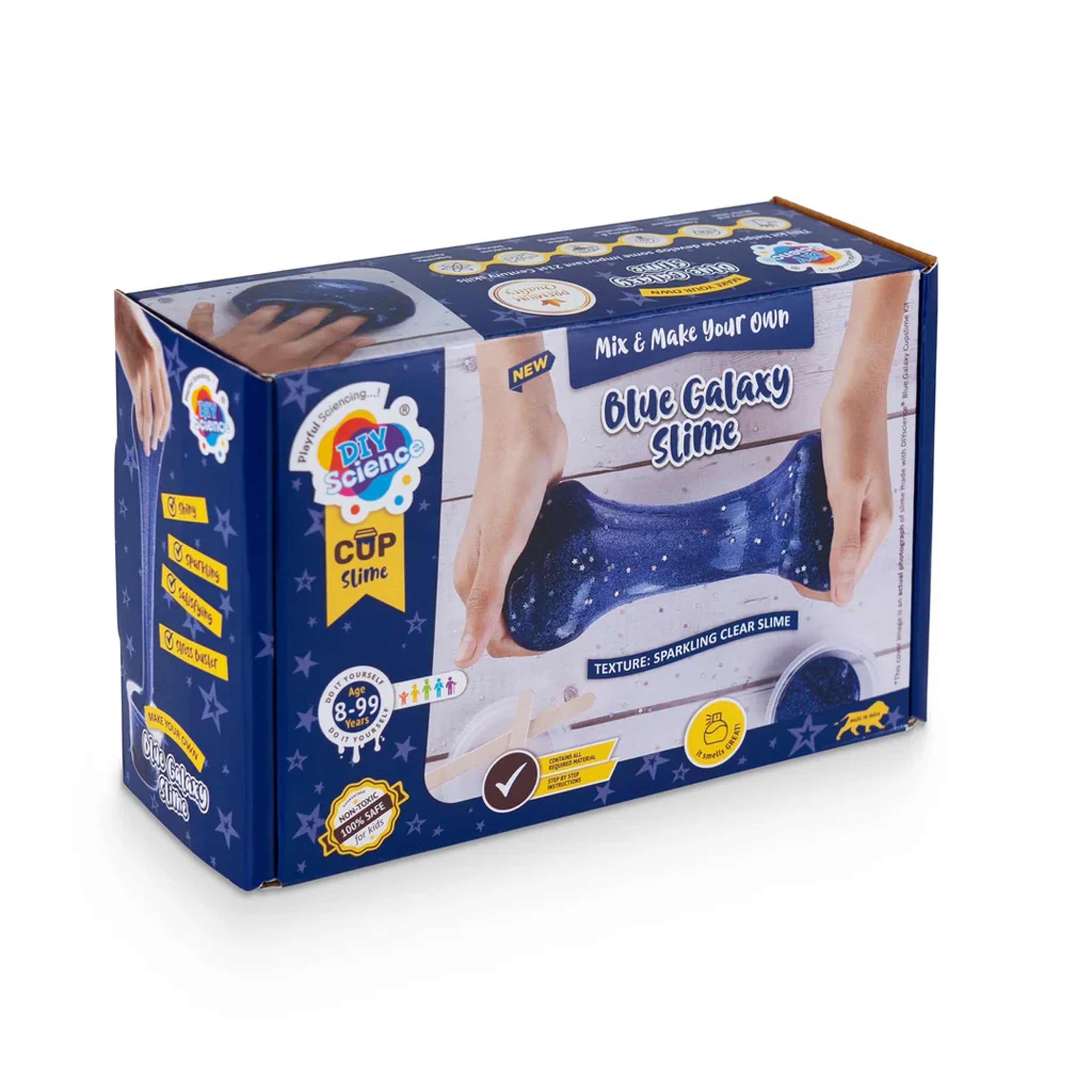 DIY Mix and Make Your Own Blue Galaxy Slime Box