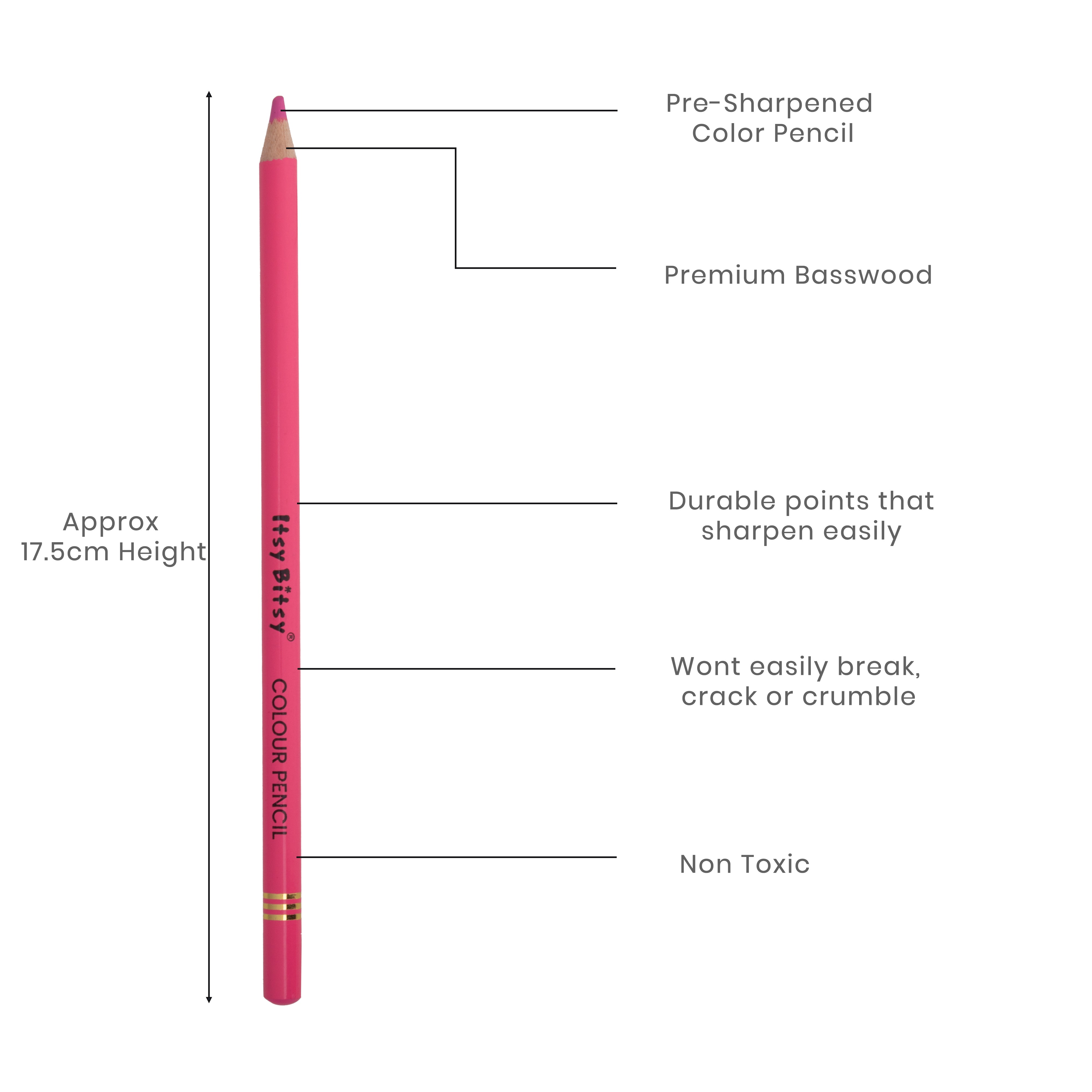 Premium Artist Colour Pencil 1pc - Bubblegum Pink