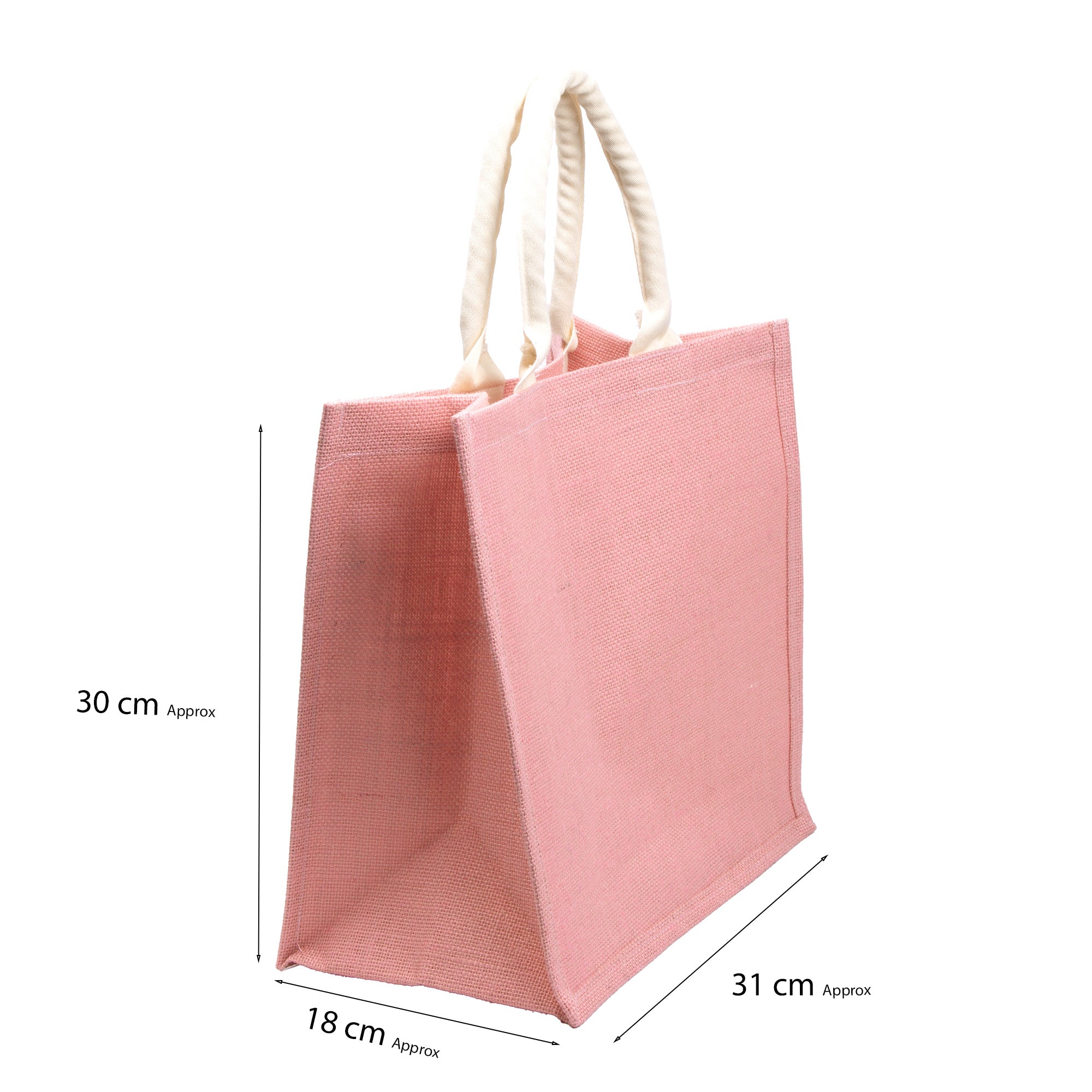 Burlap Bag with Padded Fabric Handle Assorted Colours L11.8 X W12.5 X D7inch 1pc