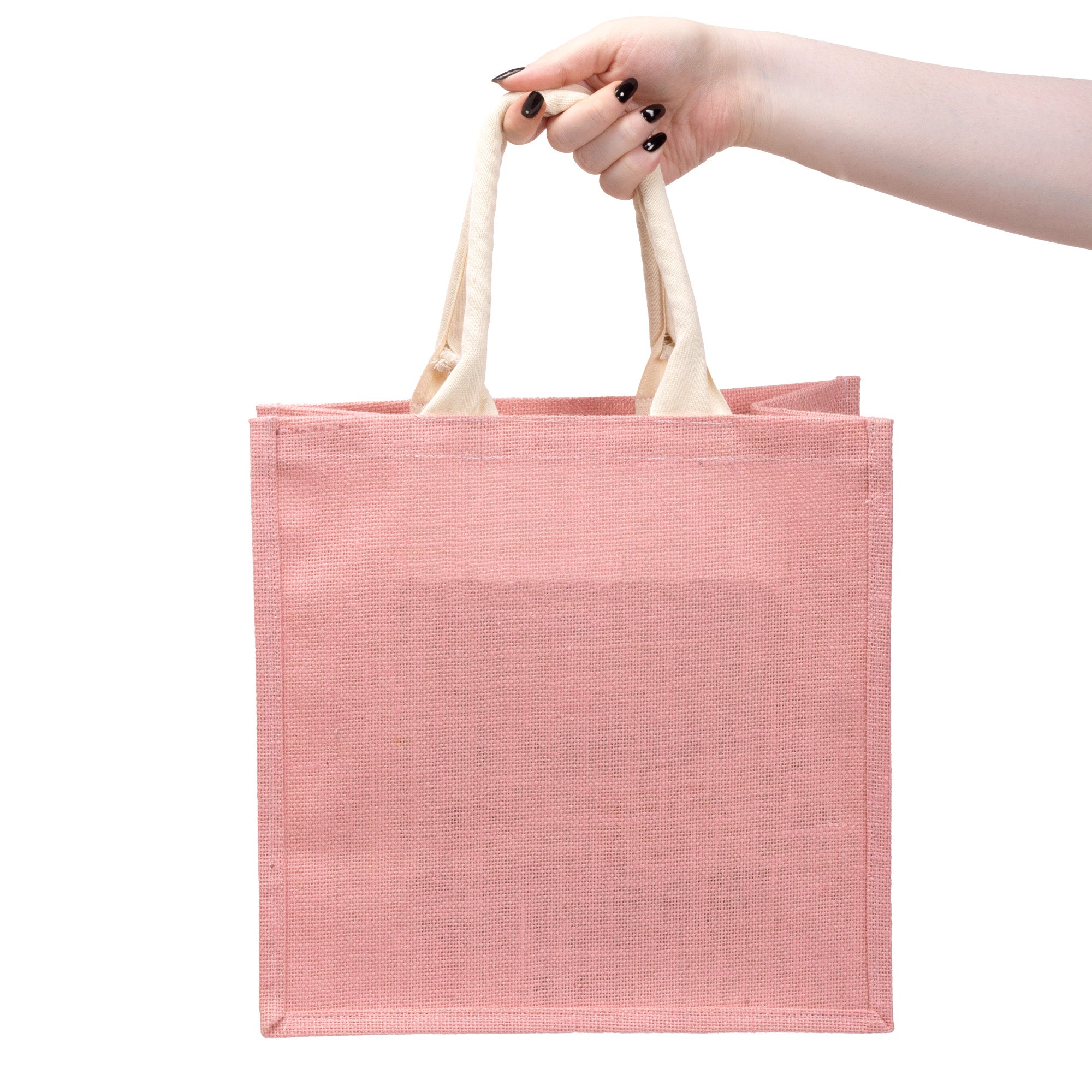 Burlap Bag with Padded Fabric Handle Assorted Colours L11.8 X W12.5 X D7inch 1pc