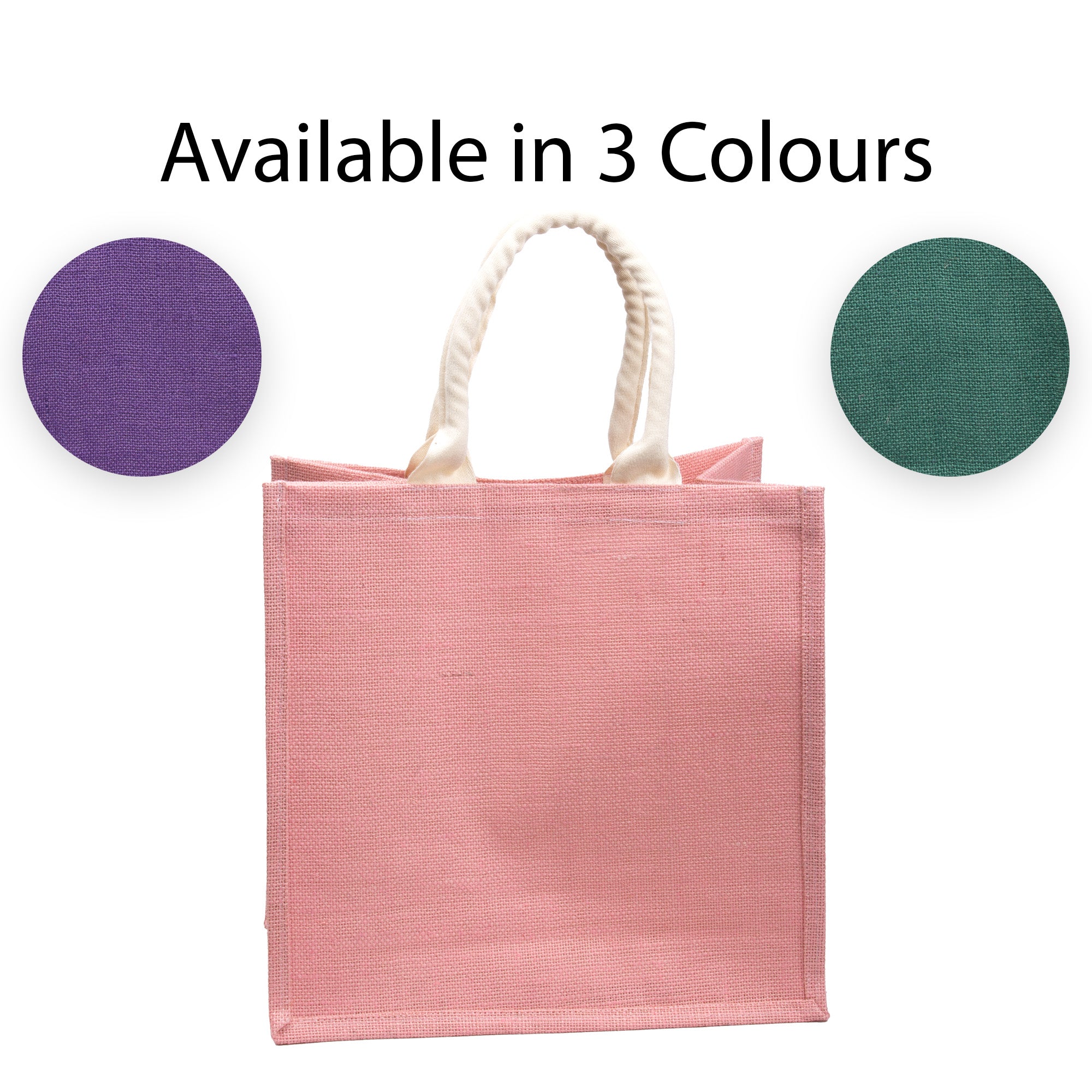 Burlap Bag with Padded Fabric Handle Assorted Colours L11.8 X W12.5 X D7inch 1pc