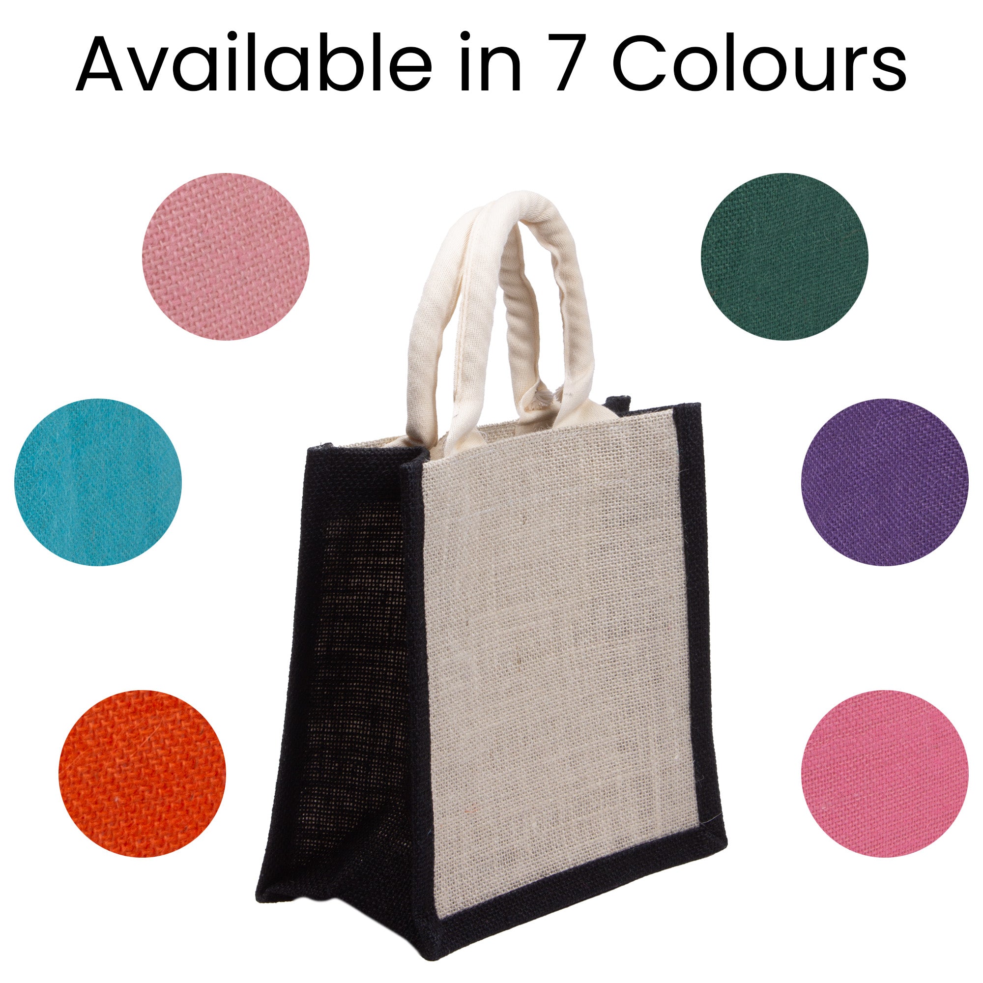 Burlap Bag with Padded Fabric Handlesorted Colours L8.2 X W8.2 X D4inch 1pc