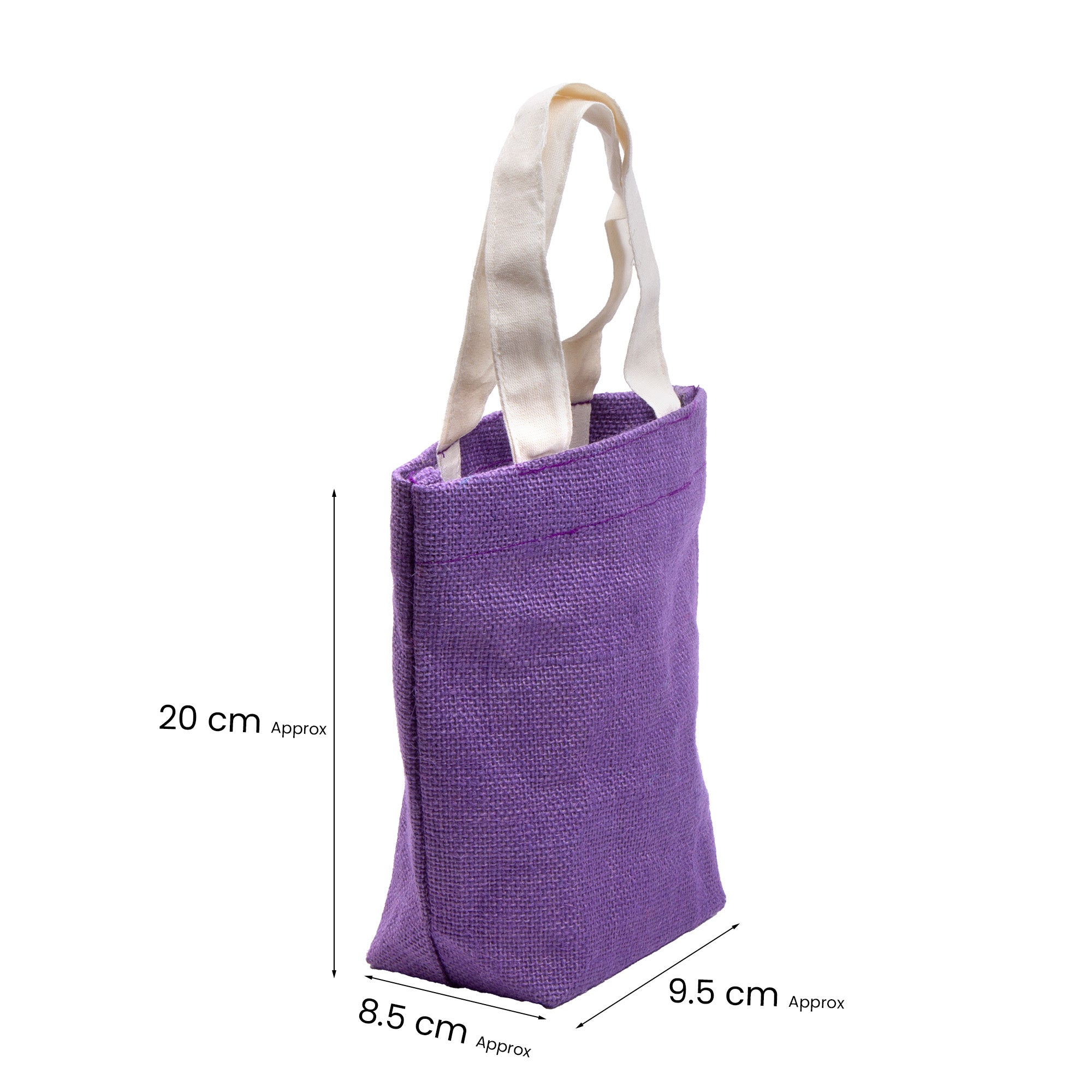 Burlap Tote Bag Assorted Colours L7.5 X W7.8 X D3inch 1pc