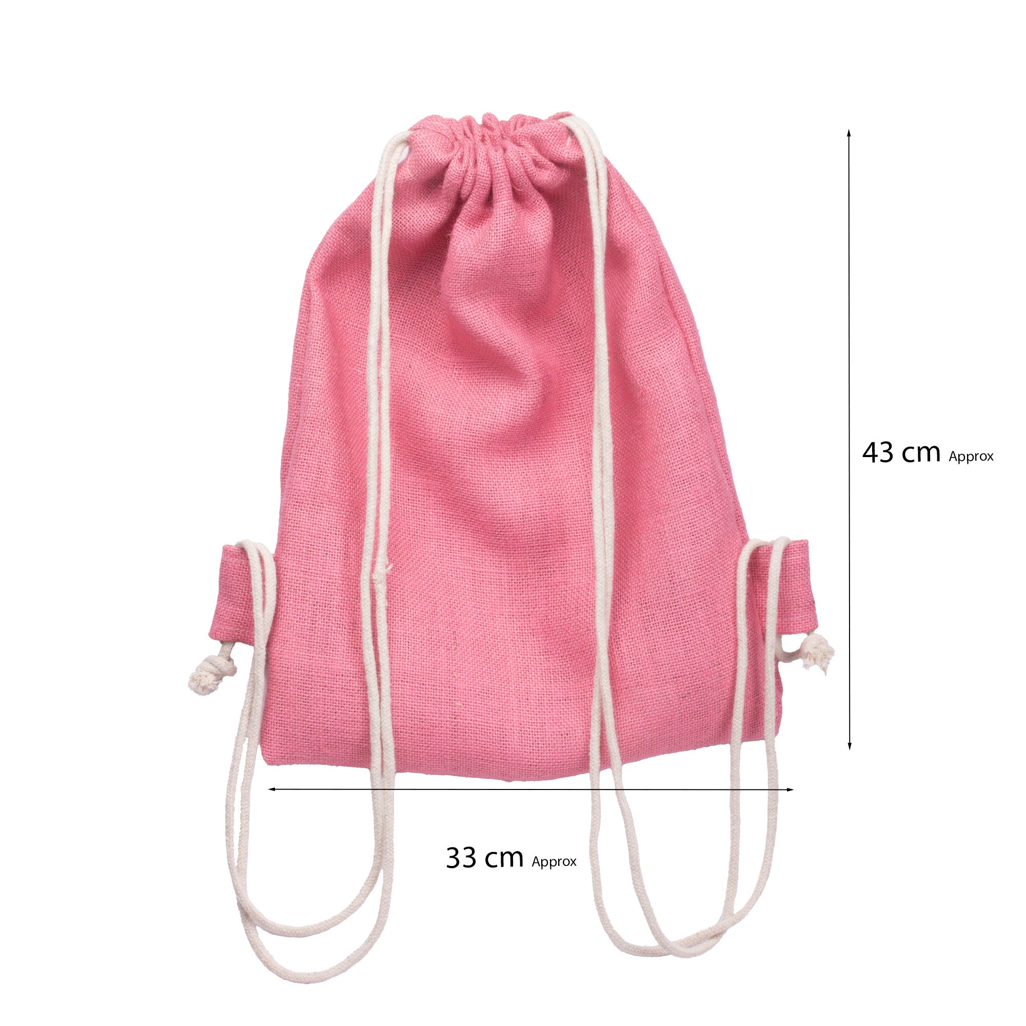 Burlap Backpack Assorted Colours L16.9 X W12.9inch 1pc