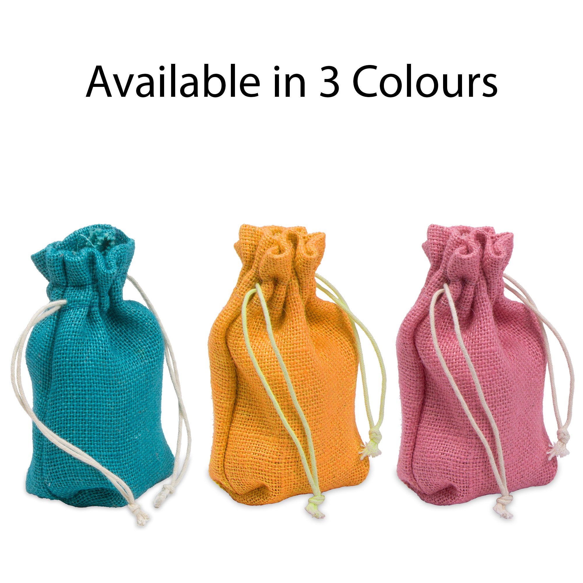 Burlap Drawstring Bag Assorted Colours L6 X W4.4X D2inch 1pc
