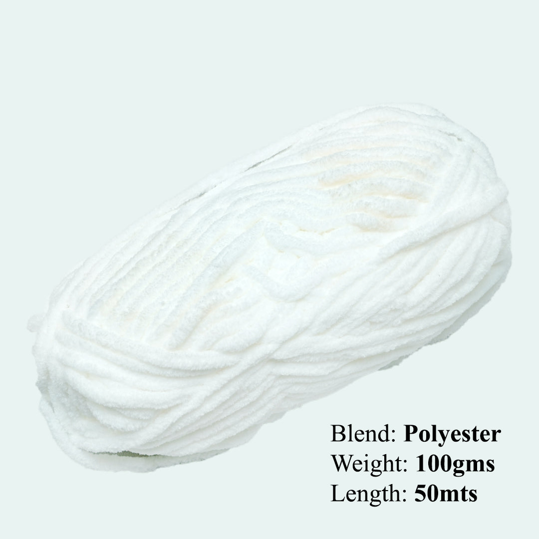 Snuggly Blanket Knitting/Crochet Yarn 100% Polyester White 50m 100g