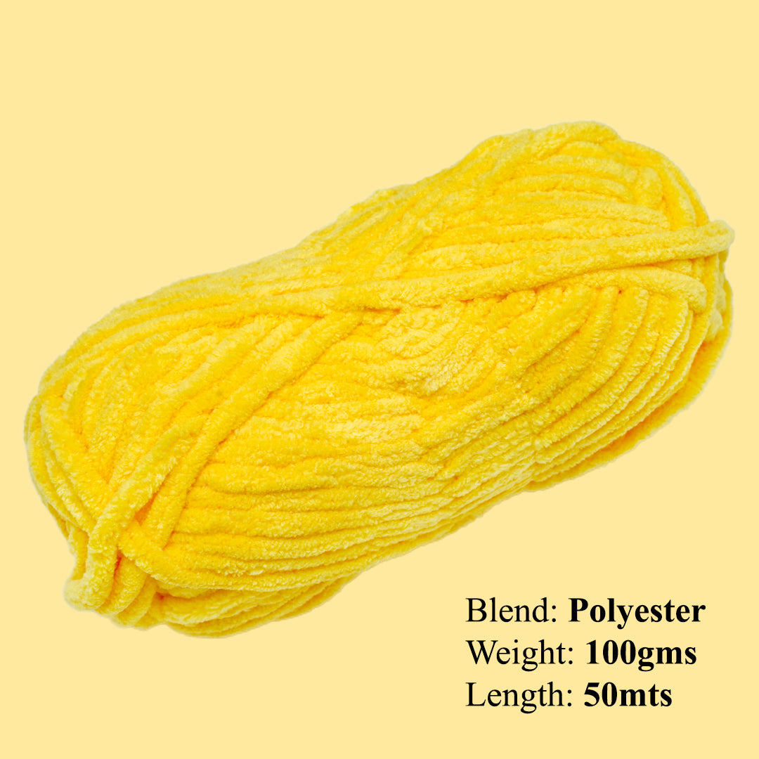 Snuggly Blanket Knitting/Crochet Yarn 100% Polyester Yellow 50m 100g