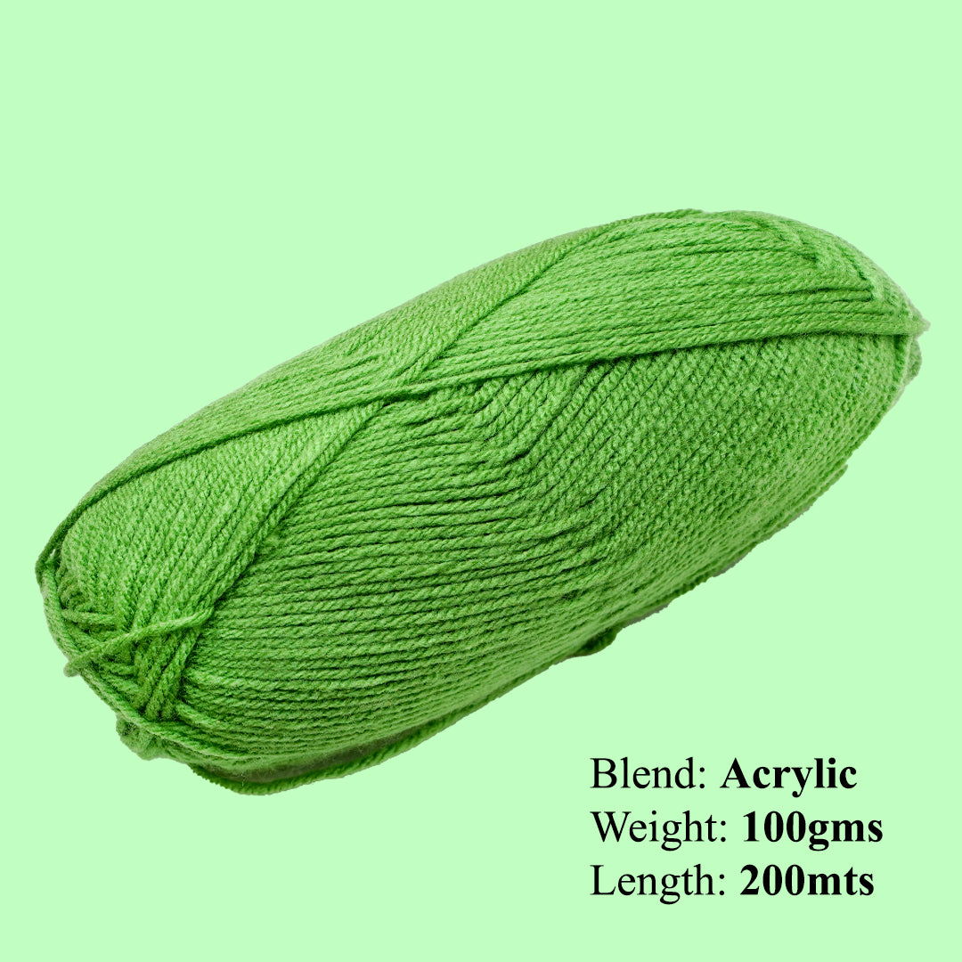 Velvet Touch Knitting/Crochet Yarn 100% Acrylic Pear Green 200m 100g