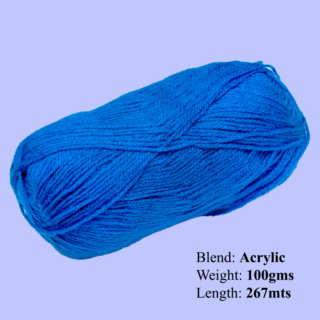 Soft Baby Knitting/Crochet Yarn 100% Acrylic Azure Blue 267m 100g