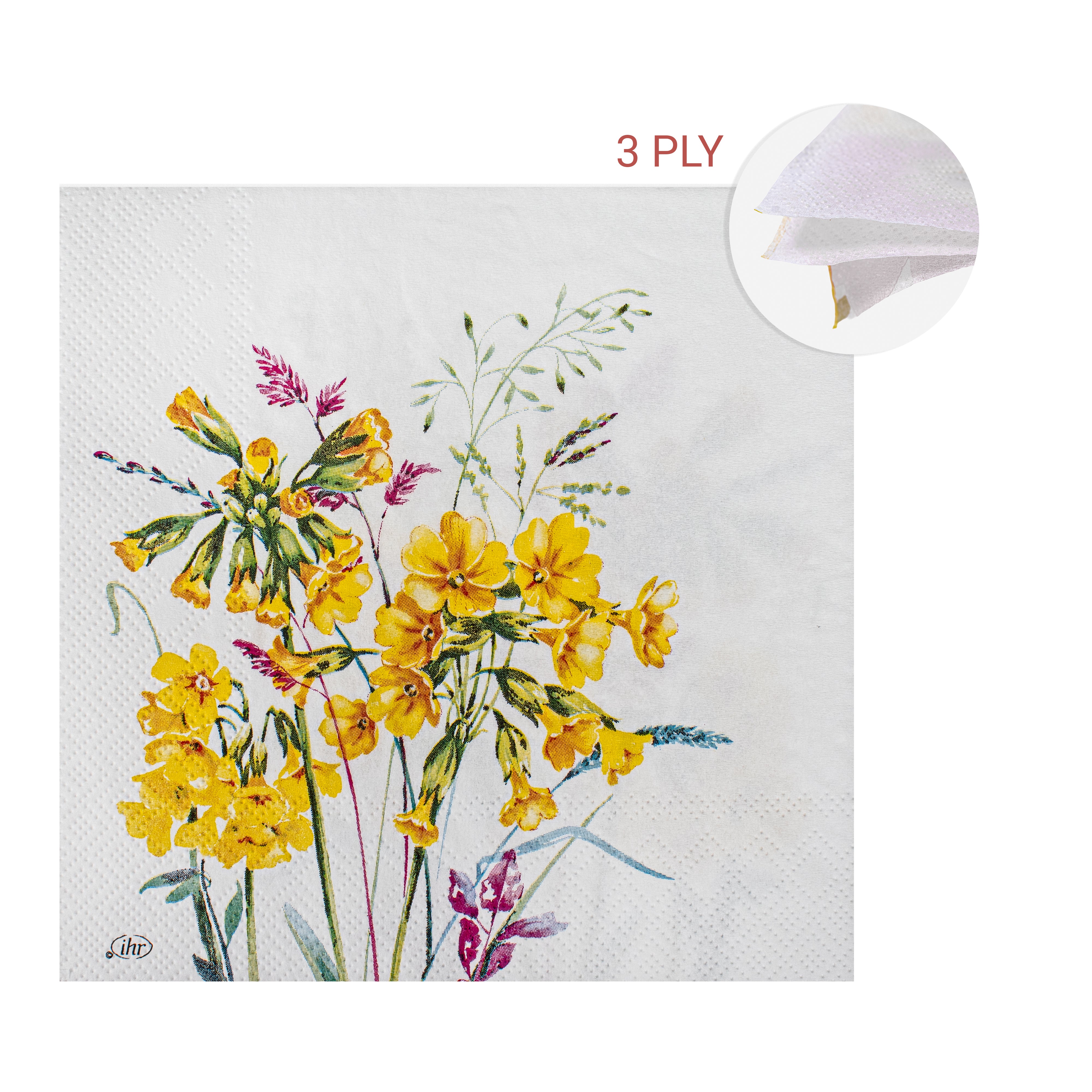 Decoupage Napkin Floral Whisper 13 X 13inch 3PLY 1pc