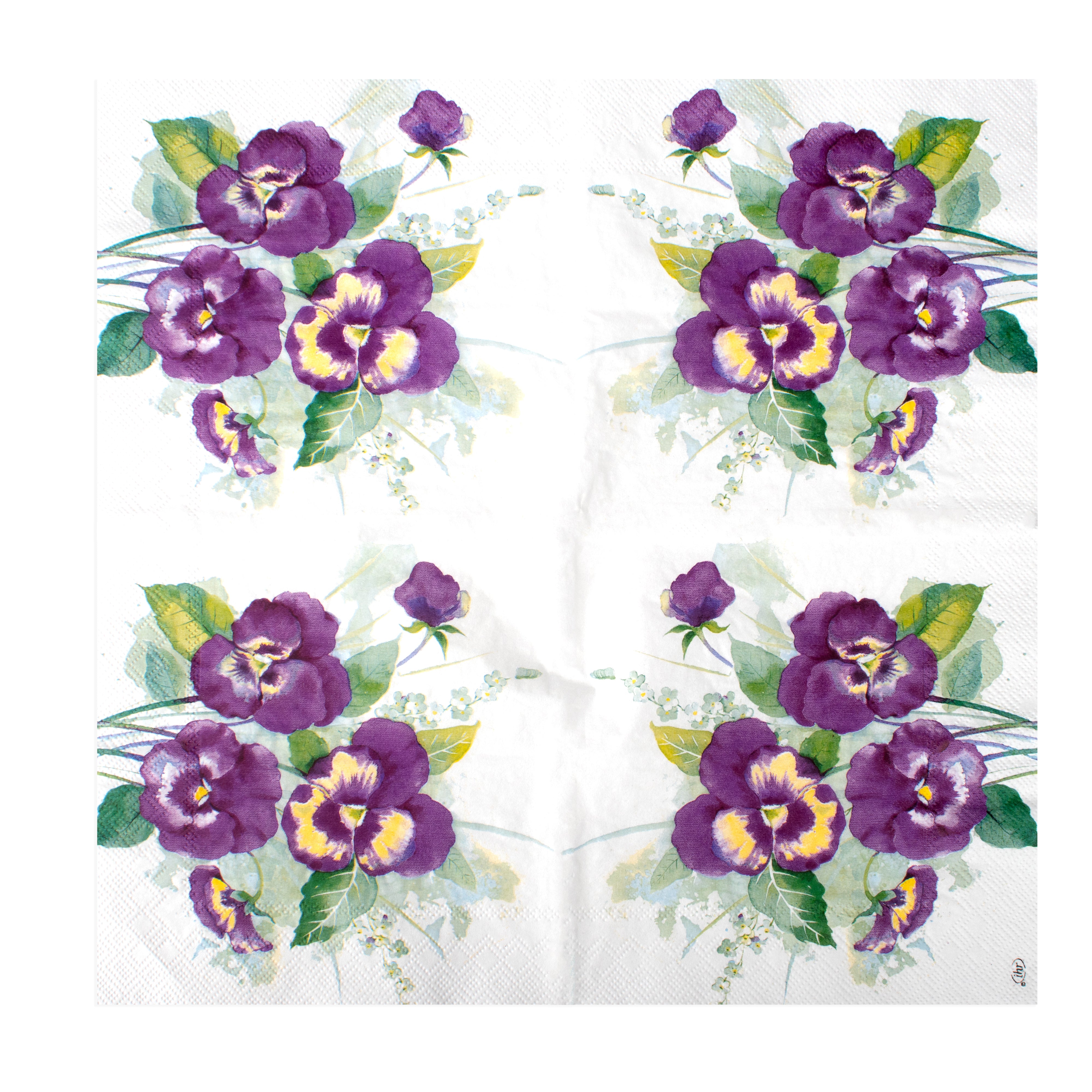 Decoupage Napkin Charming Pansy 13 X 13inch 3PLY 1pc