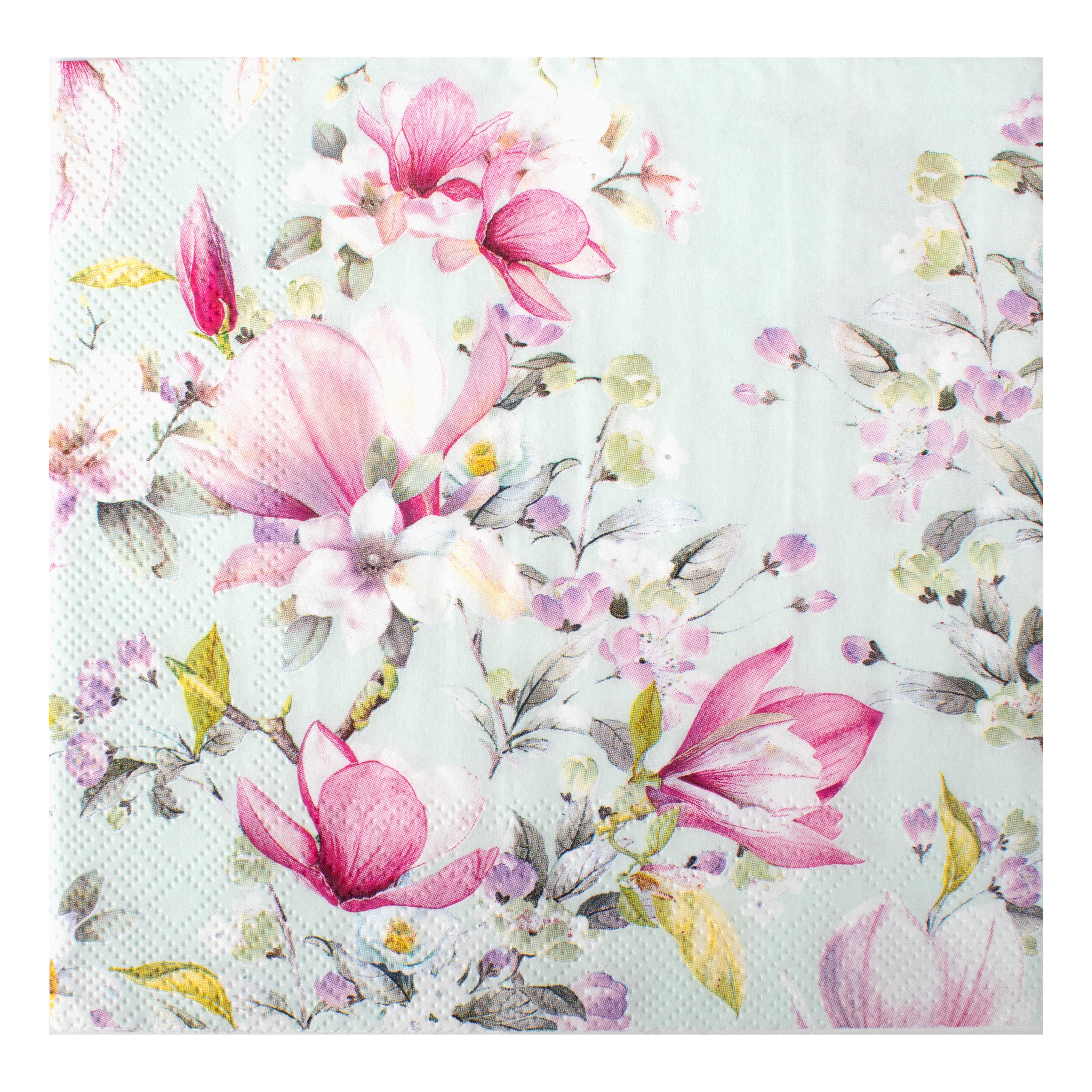 Decoupage Napkin Wild Magnolia- Blue 13 X 13inch 3PLY 1pc