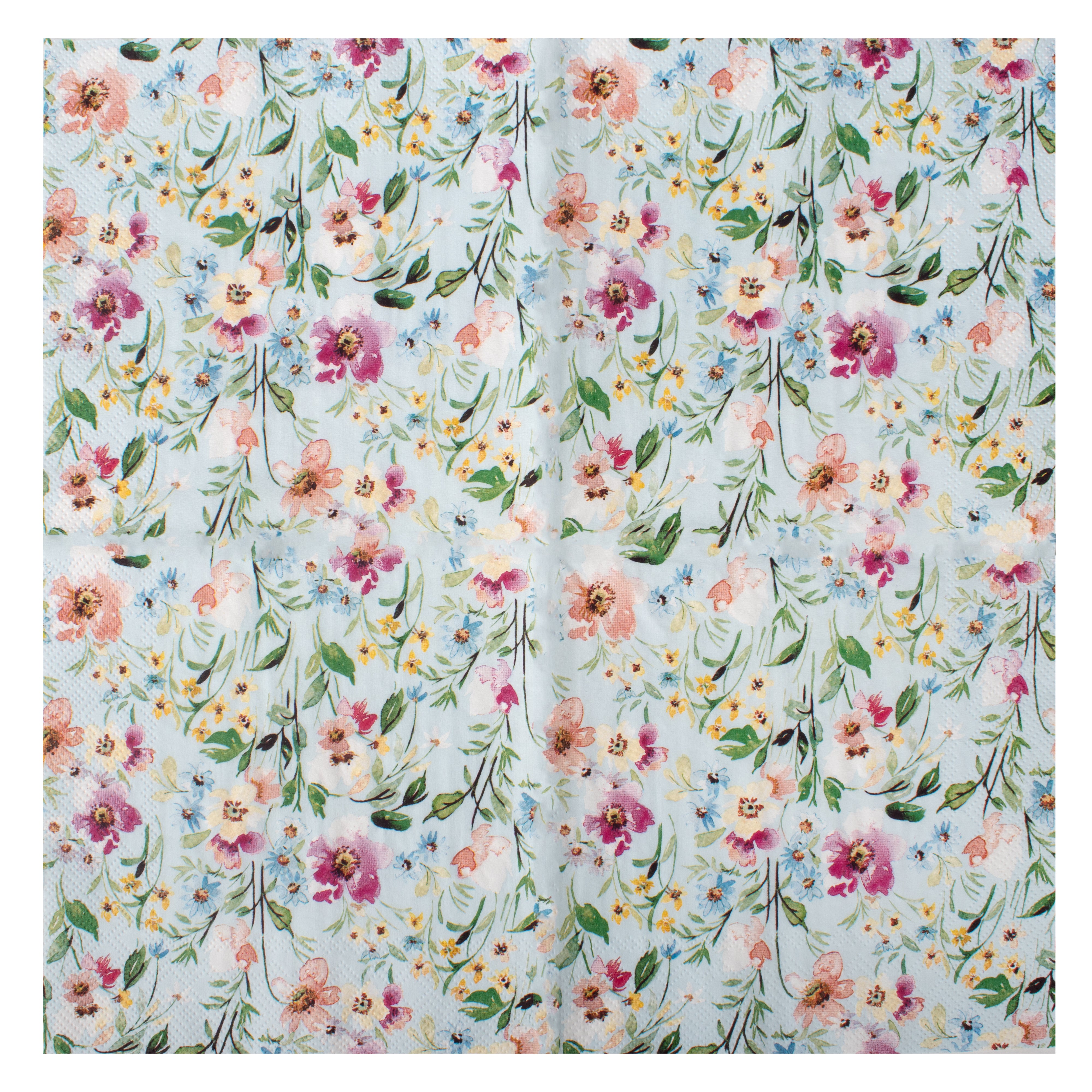 Decoupage Napkin Delightful Bloom - Blue 13 X 13inch 3PLY 1pc