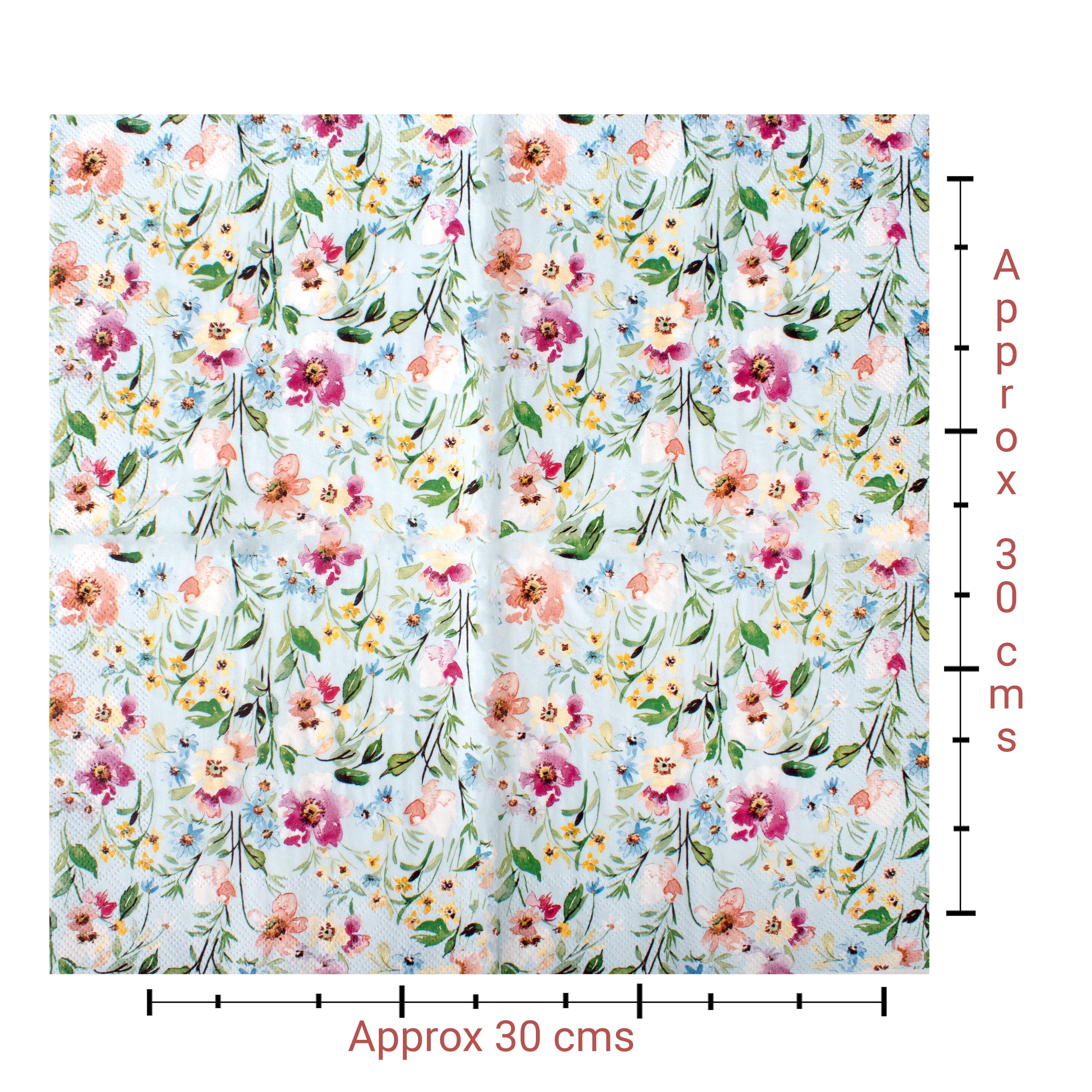 Decoupage Napkin Delightful Bloom - Blue 13 X 13inch 3PLY 1pc